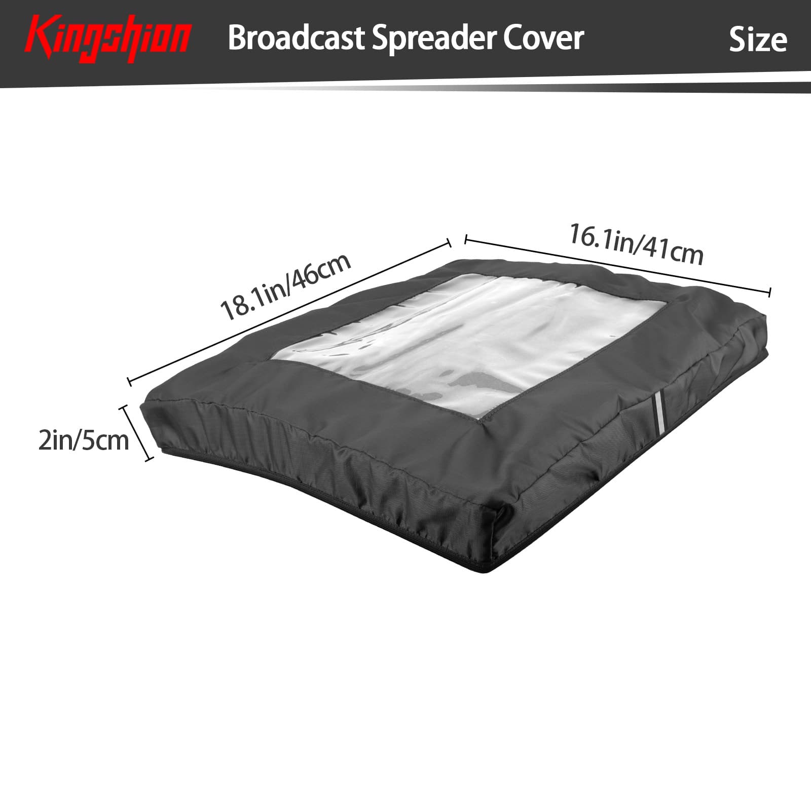 Kingshion Broadcast Spreader Cover,Salt Spreader Cover, Hopper Cover, Waterproof Fertilizer Spreader Cover, PVC Transparent Window Compatible with Agri-Fab 69712 Cover and Hopper No.85-100(Cover Only) - 1