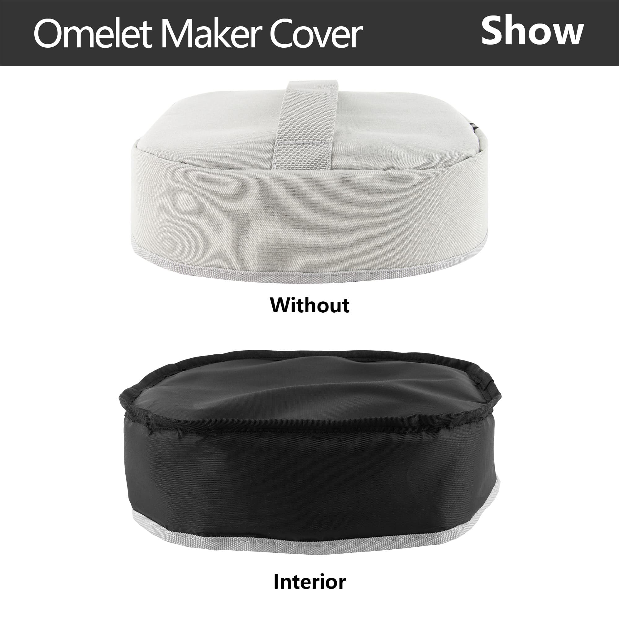 Kingshion Non-Stick Omelet & Frittata Maker Cover, Omelet Maker Dust Cover Compatible with Holstein Housewares - Non-Stick Omelet & Frittata Maker - Light Grey - 2