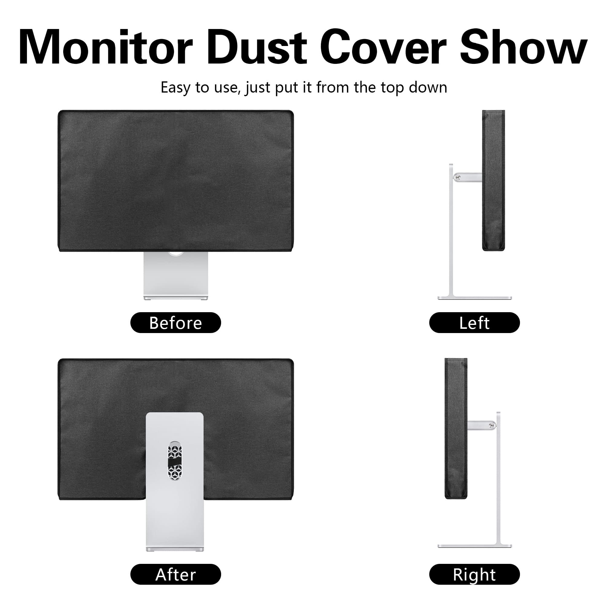 Kingshion Monitor Dust Cover 32 inch Dustproof LCD, LED, HD Panel Case Compatible with 32 inch Samsung, HP, Dell, Smart Monitor Dust Cover Computer Screen Protector,PC,Desktop and TV- Dark Grey - 5