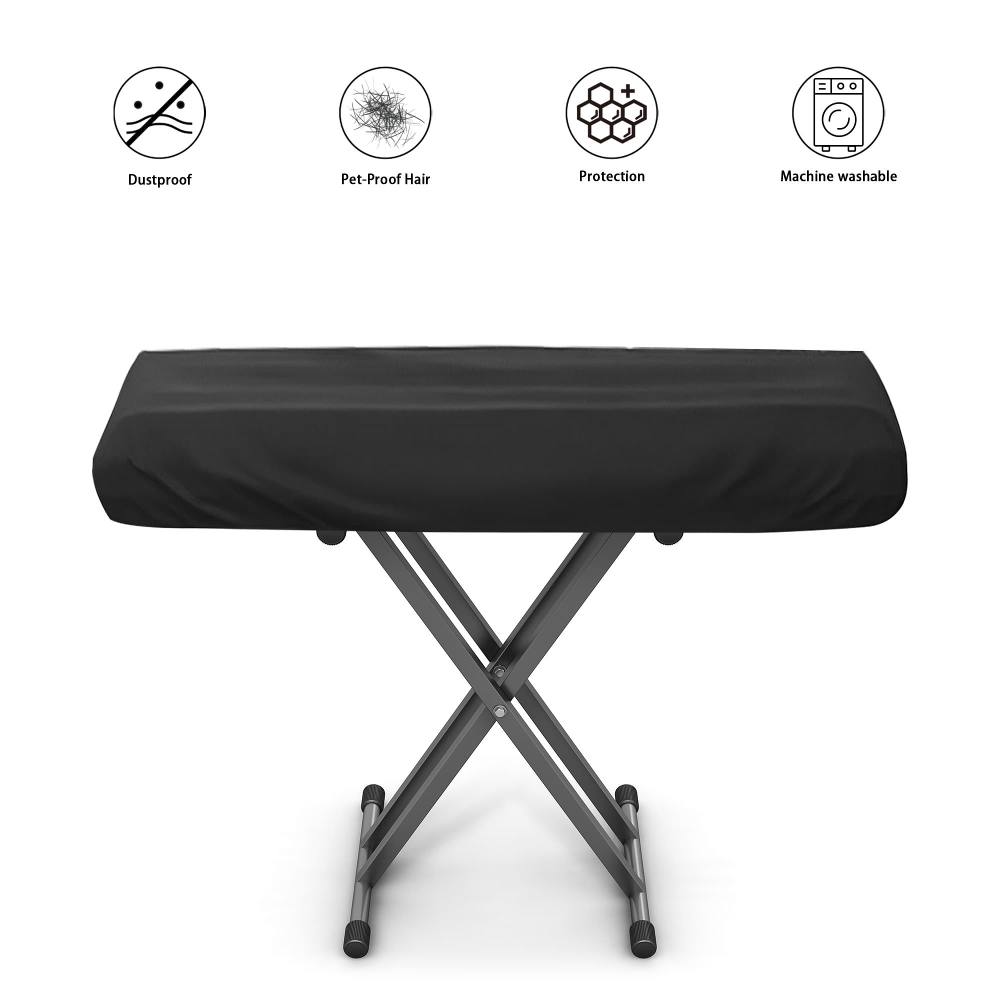 88 Keys Piano Keyboard Dust Cover, Digital Electronic Piano Keyboard Covers, Full Covering Soft and Premium Surface with Durable Elastic Cord Lock (88key, Black) - 4