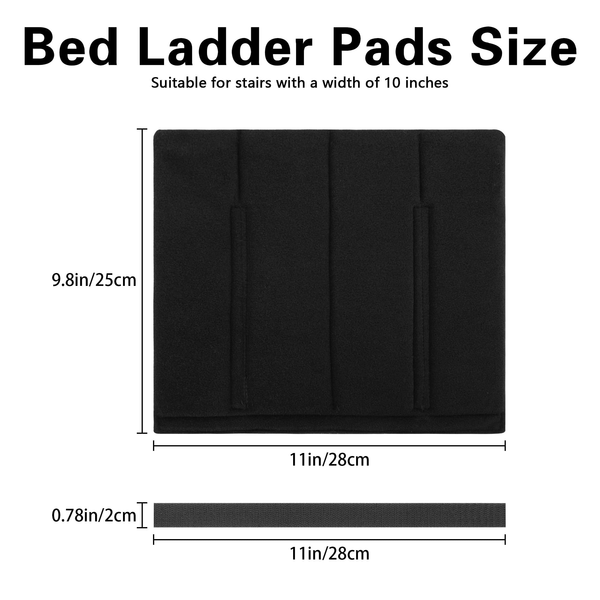 5Pcs Bunk Bed Ladder Pads, 28 x 25cm Bunk Ladder Cover with 10 Adjustable Straps, Comfortable Step Pads for Loft Bed, Suitable for Safe and Comfortable Climbing - 1