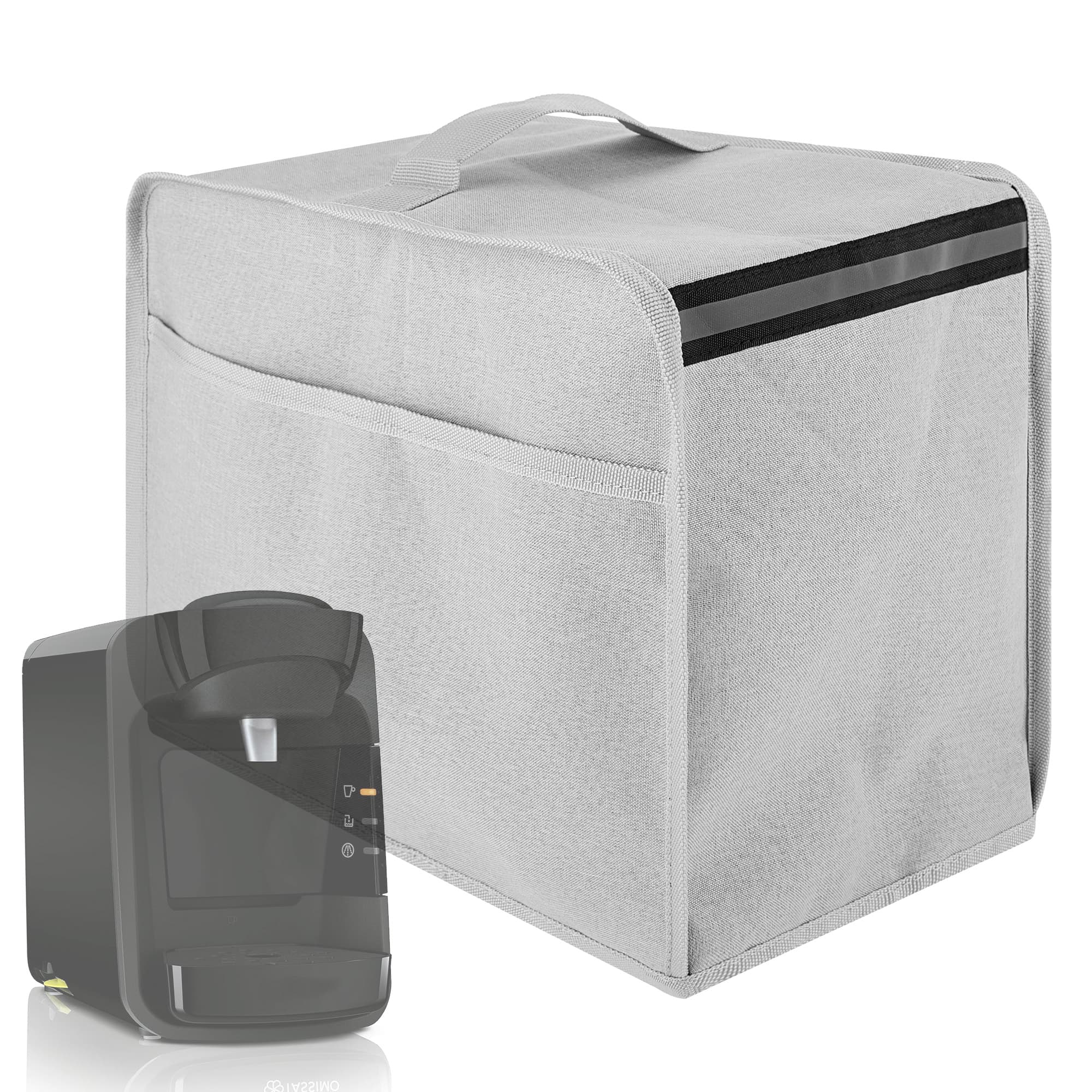 Kingshion Coffee Machine Dust Cover with Pearl Cotton Inner Compatible with Tassimo TAS3102GB, Enhances Protection Cover for Coffee Maker - Light Grey
