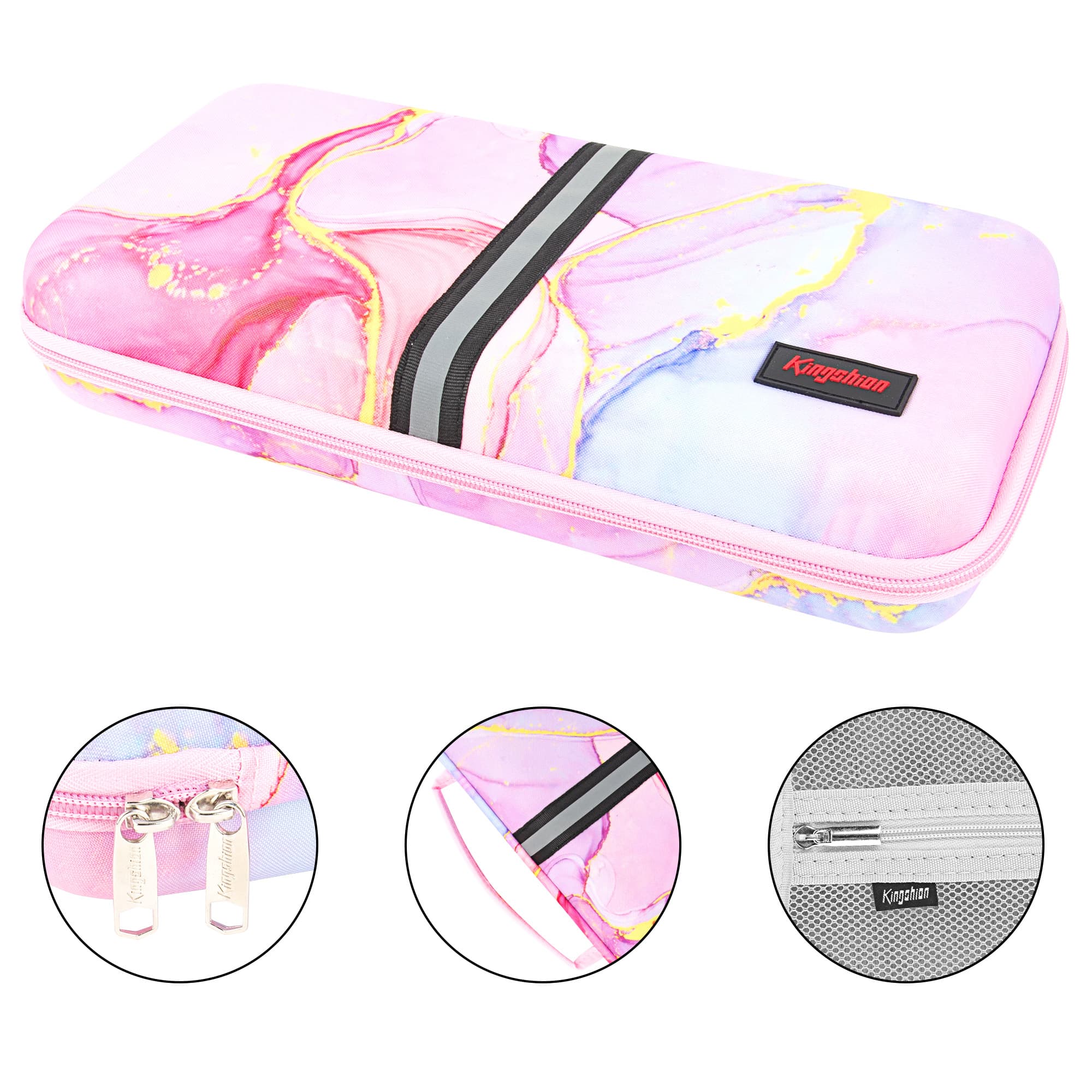 Kingshion Hard Shell Travel Bag, 75% Keyboard Case Compatible with Keychron K2,Melgeek,Logitech POP Keys Mechanical,MX Mechanical Mini Wireless Keyboard,84 Key Wireless Portable Keyboard-Pink - 3