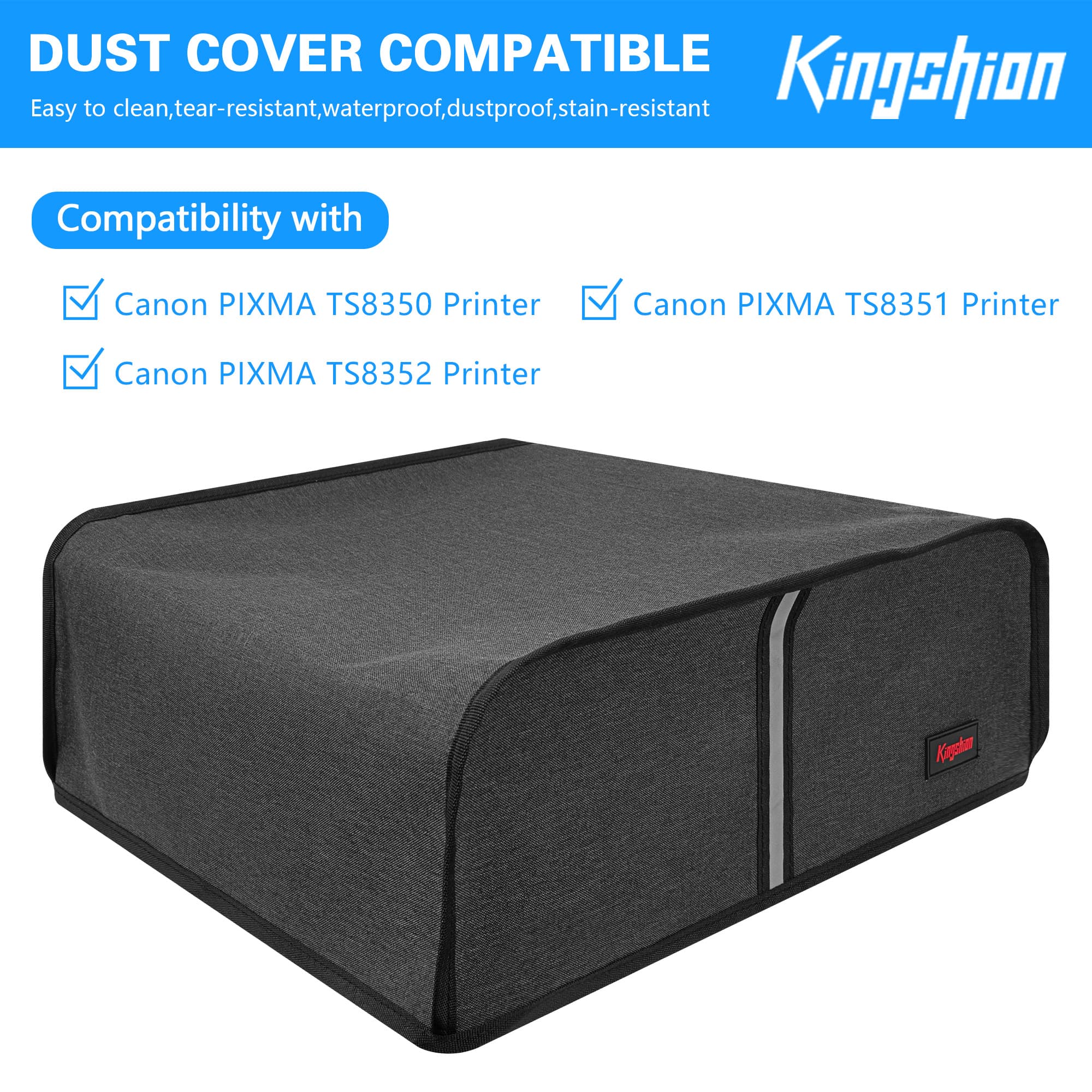 15" Countertop Printer Dust Cover Compatible with Canon PIXMA TS8350a、PIXMA TS8351a、PIXMA TS8352a, Splash Prevention Pet Hair Proof Protective Cover for Printer - Dark Grey - 3