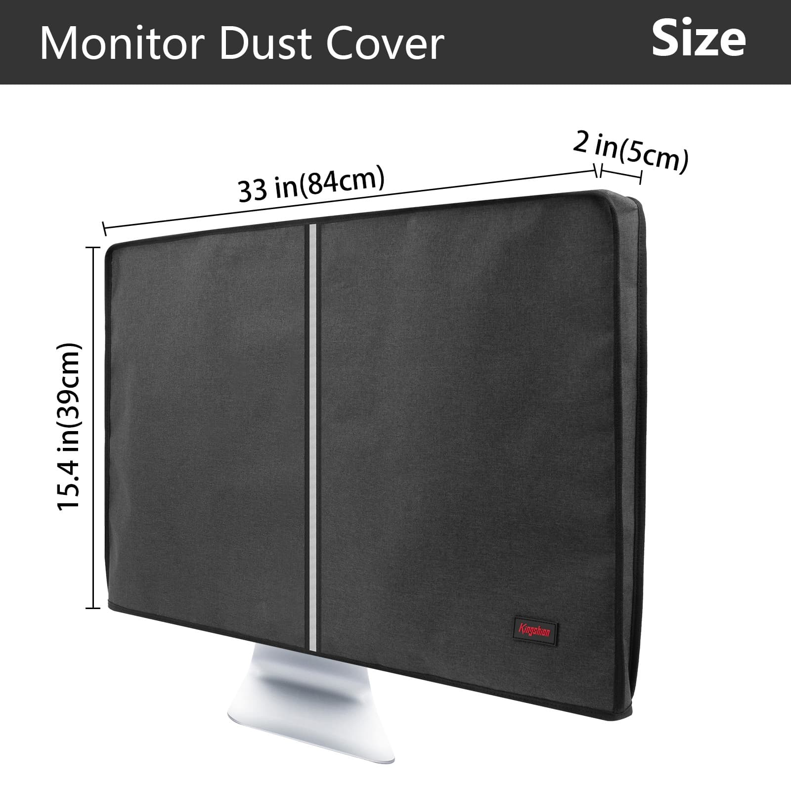 Kingshion Monitor Dust Cover 34-35 inch Dustproof LCD, LED, HD Panel Case Compatible with 34-35 inch Samsung, HP, Dell, Smart Monitor Dust Cover Computer Screen Protector,PC,Desktop and TV- Dark Grey - 1