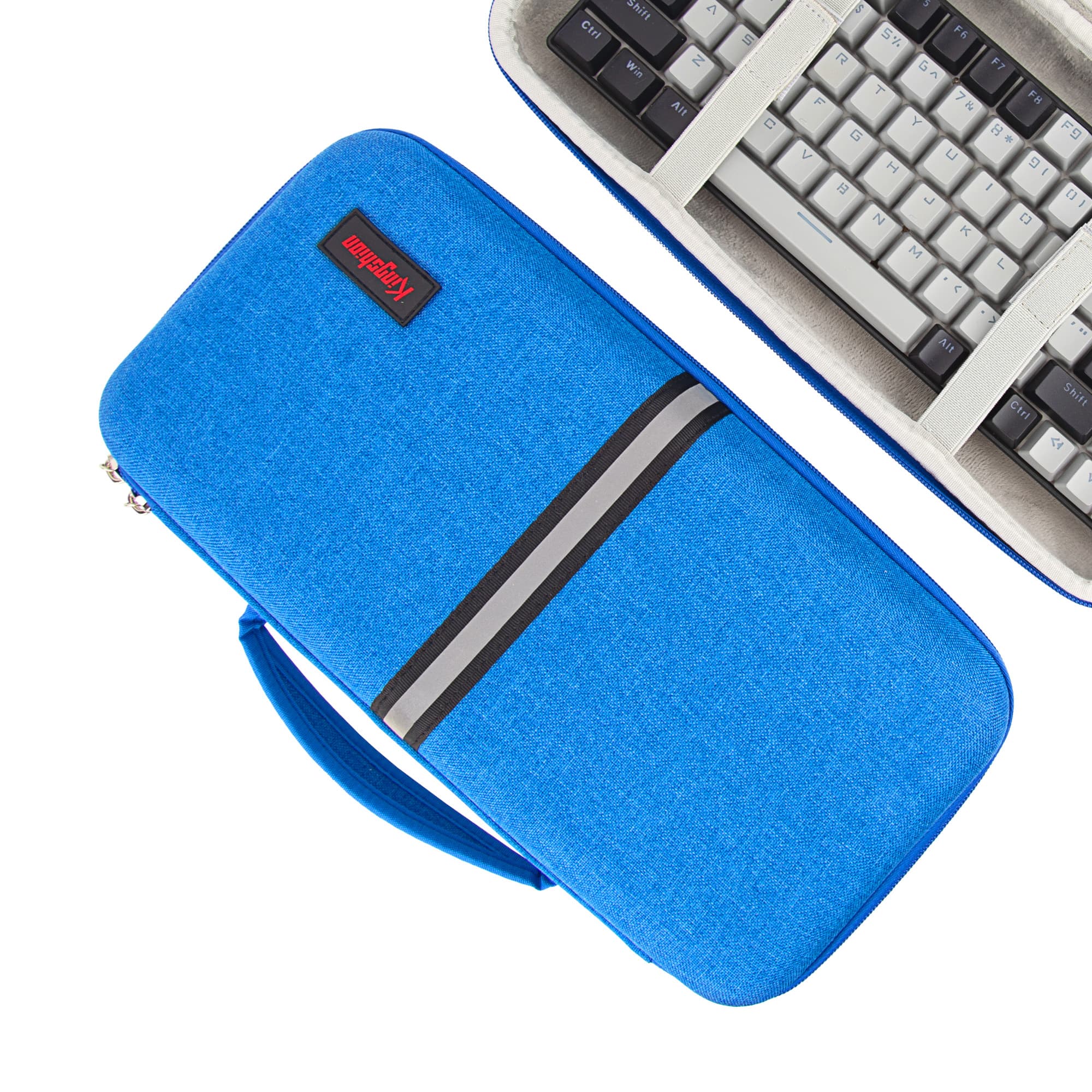 Kingshion Hard 75% Keyboard Case, Hard Travel Storage Case for 84 Key Portable Keyboard, Compatible with Keychron K2, Logitech POP Keys Mechanical Keyboard. (BAG ONIY)-Dark Blue