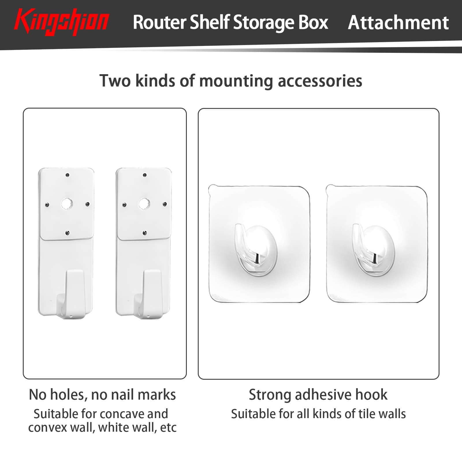 Kingshion Wall Mount Router Shelf Storage Box, 15" Wifi Cable Cord Organizer Cabinet, Wireless Internet Device Hide Storage Holder - 2