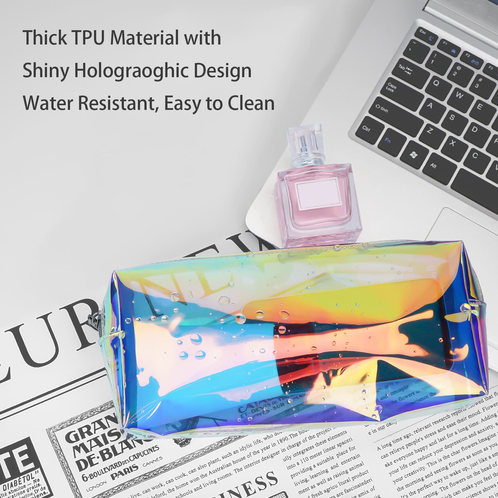 Kingshion Clear Makeup Bag,Clear Cosmetic Bag,Clear Purse for Work,PVC Clear Makeup Bag,Clear PVC Makeup Bag,Clear Makeup Bags PVC,Stadium, Hiking, Women Men Music Party, Natatorium,Beach - 2