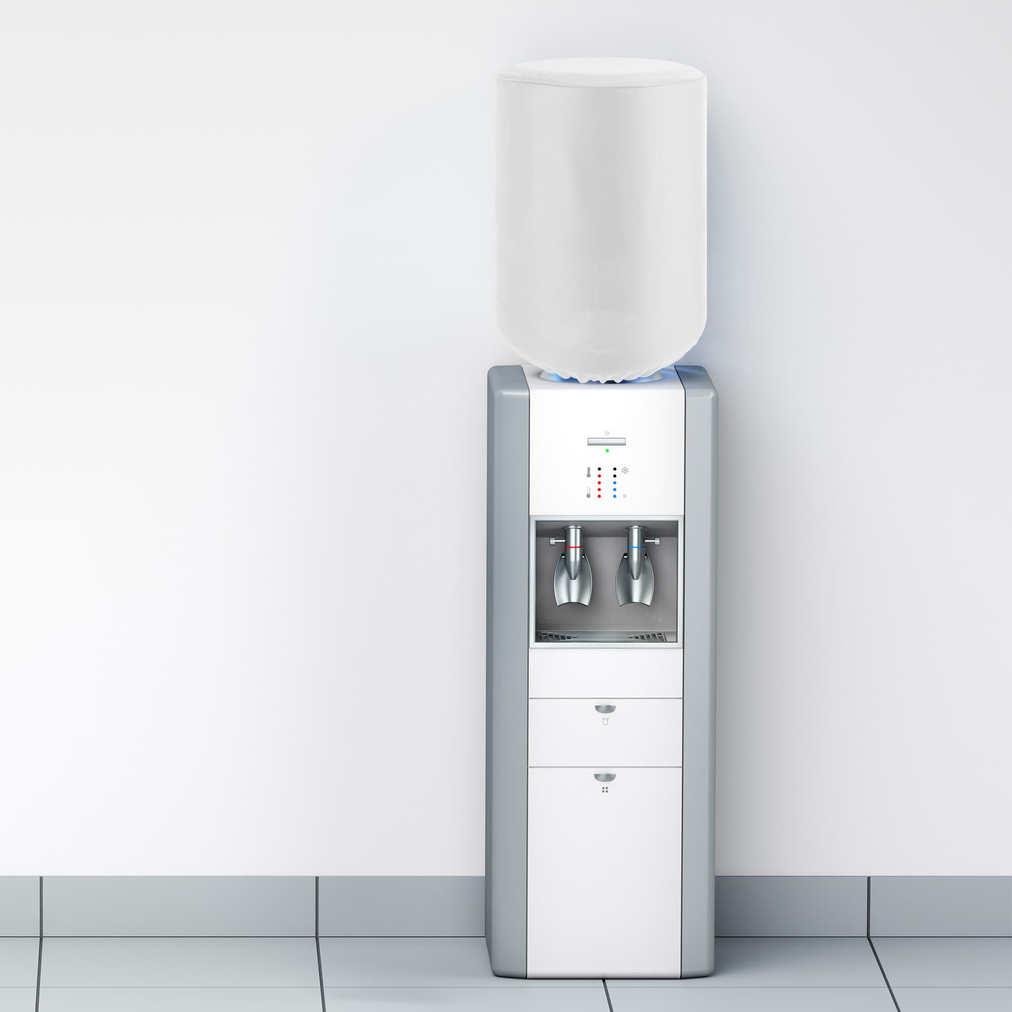 Water   Spenderfassdeckel für 5-Gallonen-Flaschen, robuste Kühlerabdeckungen aus Stoff, elastischer Stoff-Eimerdekorschutz, wiederverwendbare Standard-Schutzhaube für Möbel, Weiß - 5