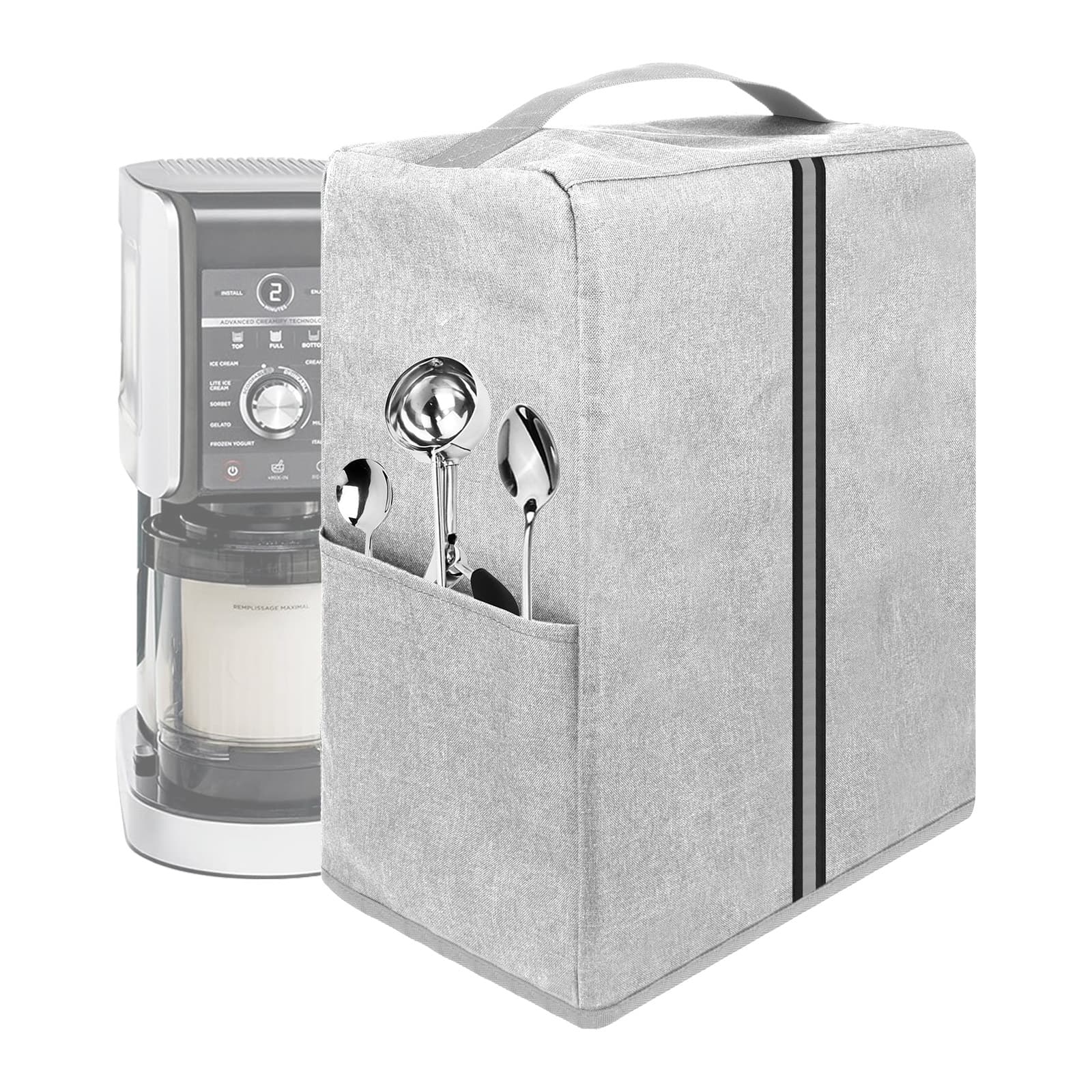 Kingshion Ice Cream Maker Dust Cover compatible with Ninja NC501 CREAMi Deluxe 11-in-1 Ice Cream & Frozen Treat Maker for Ice Cream/Ninja NC301 CREAMi Ice Cream Maker - Light Gray