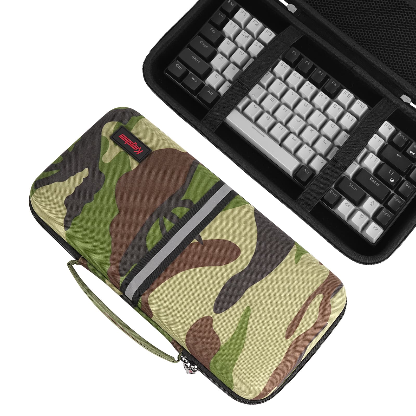 Kingshion Hard Shell Travel Bag, 75% Keyboard Case Compatible with Keychron K2,Melgeek,Logitech POP Keys Mechanical,MX Mechanical Mini Wireless Keyboard,84 Key Wireless Portable Keyboard - Camouflage