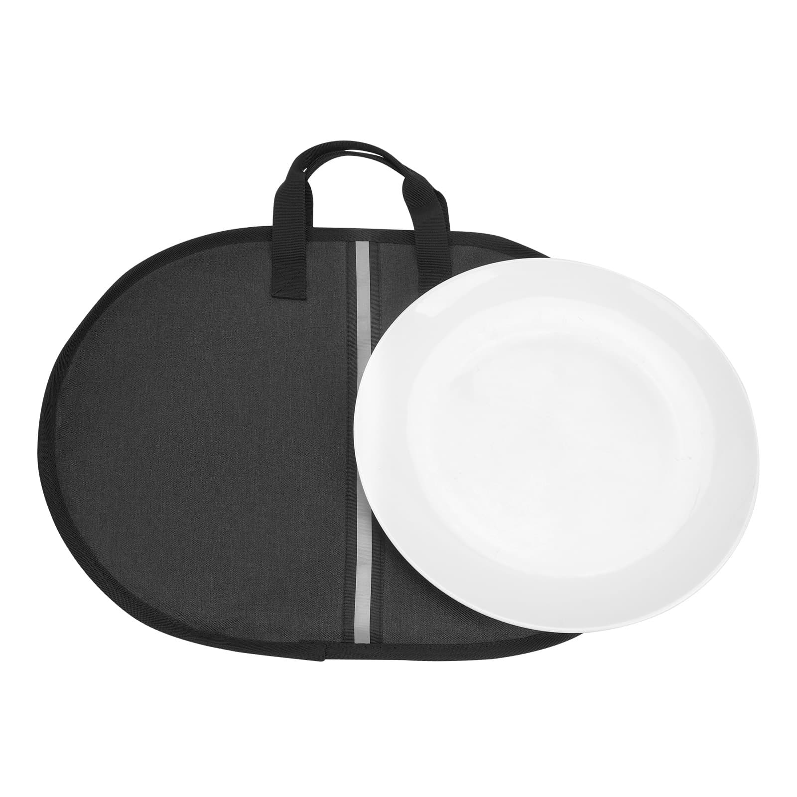 Kingshion Large Platter Storage Case - 20" x 15" - Stackable with Padded Interior - China Storage Containers for Plates and Serveware( Gray)