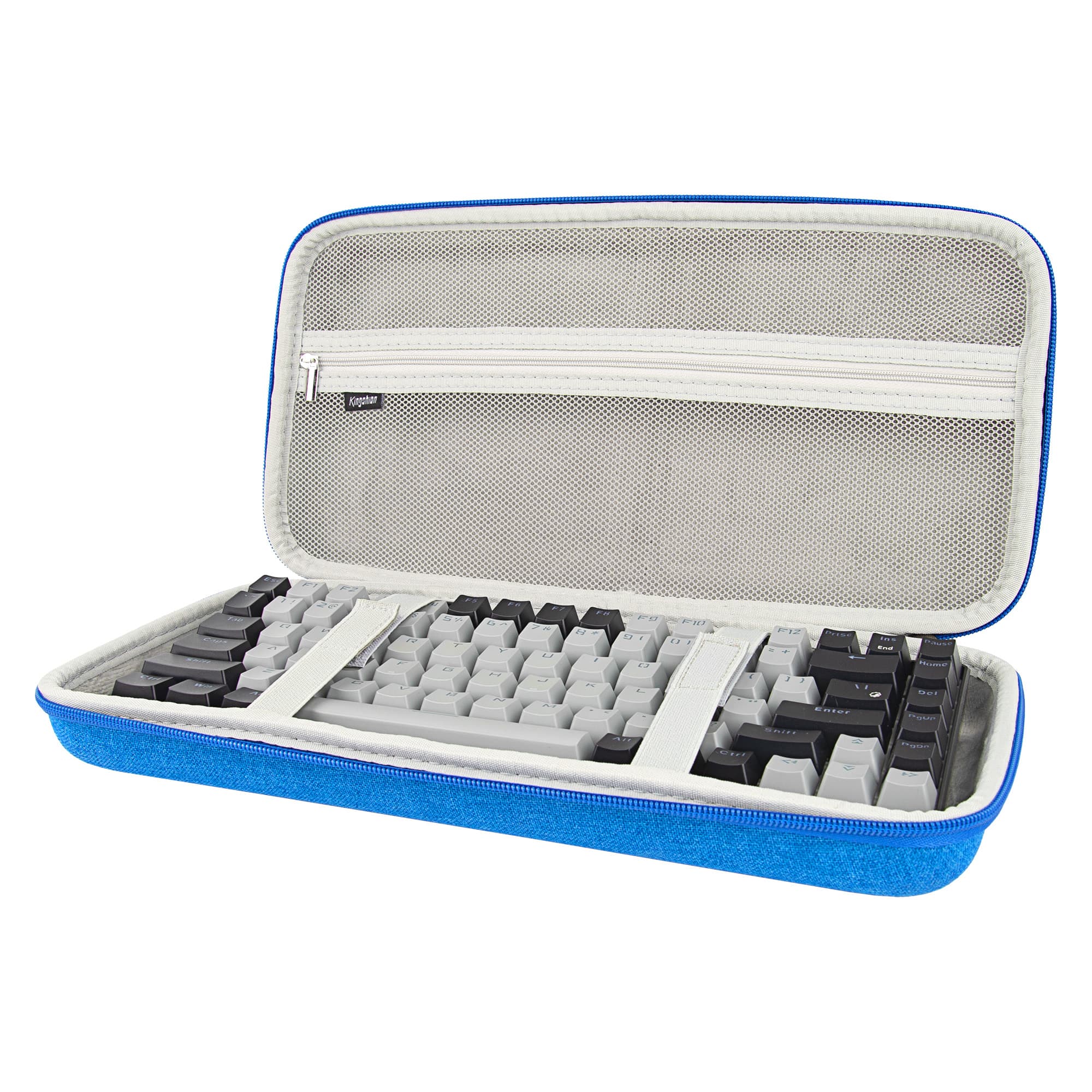 Kingshion Hard 75% Keyboard Case, Hard Travel Storage Case for 84 Key Portable Keyboard, Compatible with Keychron K2, Logitech POP Keys Mechanical Keyboard. (BAG ONIY)-Dark Blue - 2
