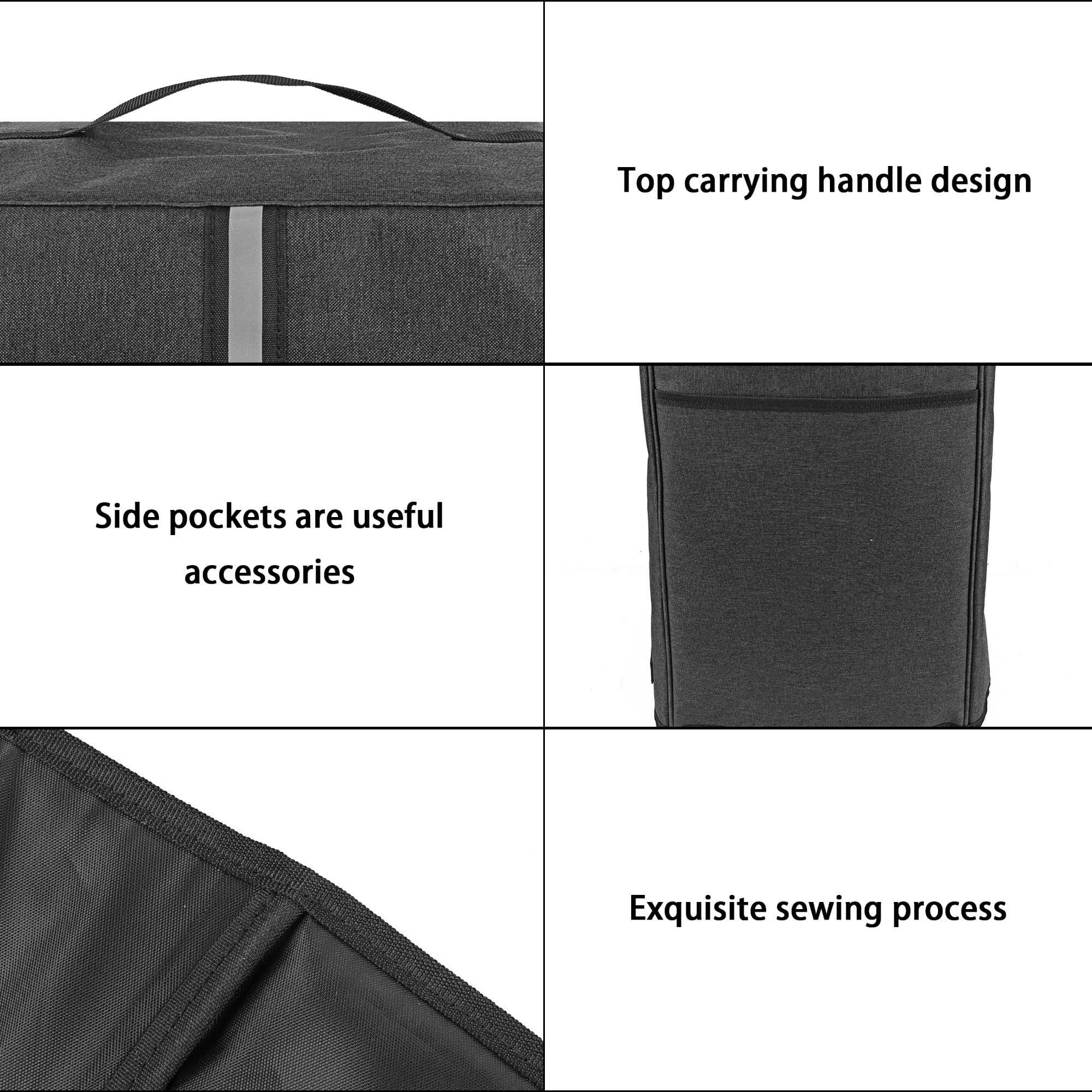 Kingshion Sparkling Water Maker Dust Cover with Handles & Side Pockets - Compatible with Enso Sparkling Water Maker, Protective Cover 9 X 5.1 X 17.3In - Dark Grey - 4