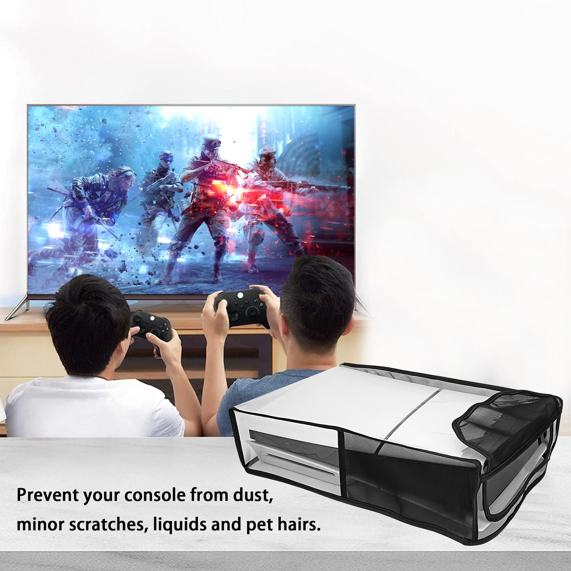 Kingshion Transparent Dust Cover for PS5 Slim Disc Edition, Precision Cut Protective Case Anti Scratch Cover, Transparent Protector Waterproof Cover Sleeve for PS5 Slim Console, Horizontal Model - 5