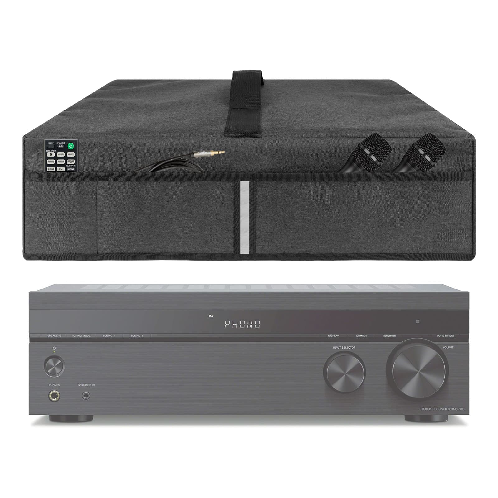 Kingshion Record Player Dust Cover, Stereo Receiver Dust Cover Compatible with Yamaha R-S202BL,R-S500BL,R-N301BL,RX-V681BL Stereo Receiver,Sony STR-DH540,STR-DH590,STR-DH100,STR-DH190 Stereo Receiver