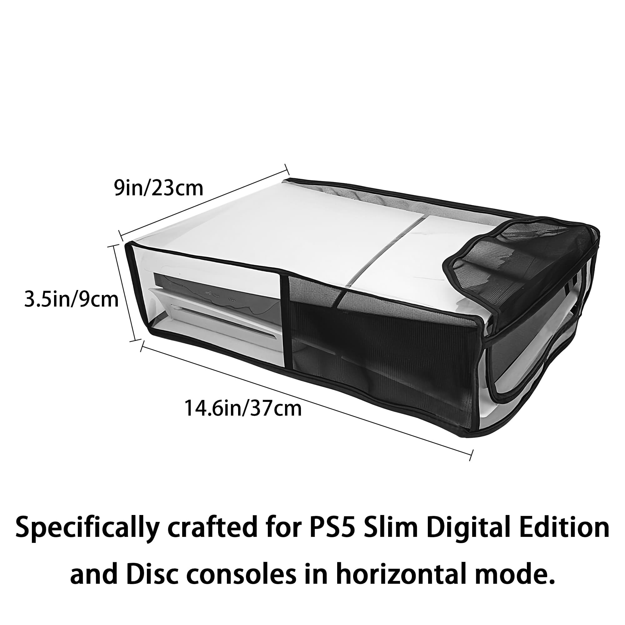 Kingshion Transparent Dust Cover for PS5 Slim Disc Edition, Precision Cut Protective Case Anti Scratch Cover, Transparent Protector Waterproof Cover Sleeve for PS5 Slim Console, Horizontal Model - 6