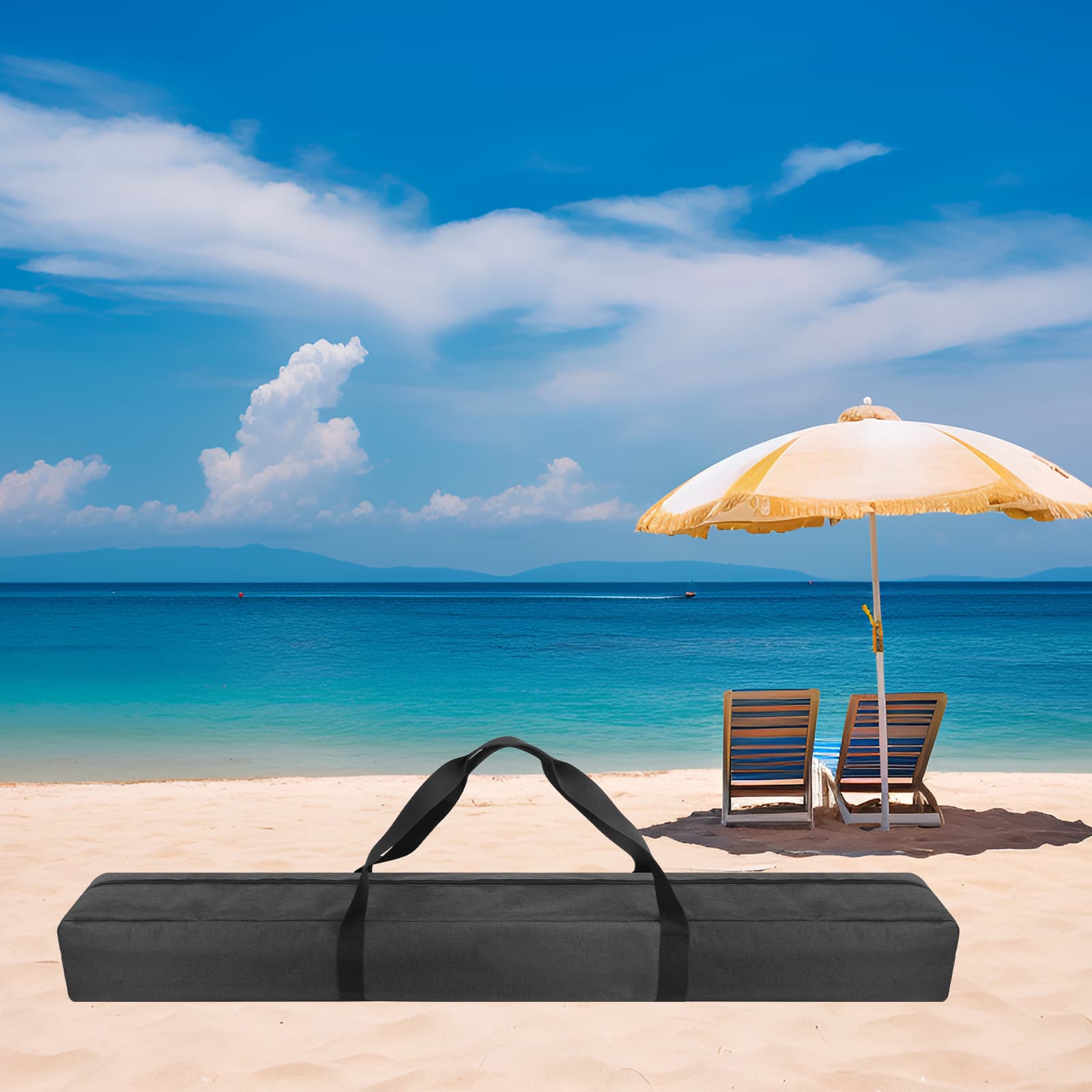 Kingshion 57 Inch Waterproof Patio Umbrella Storage Bag - Heavy-Duty Oxford Fabric Cover for 9ft Folding Beach Umbrellas, Compatible with Blissun/Sunnyglade/Sunshine Tempera -Dark Grey - 5
