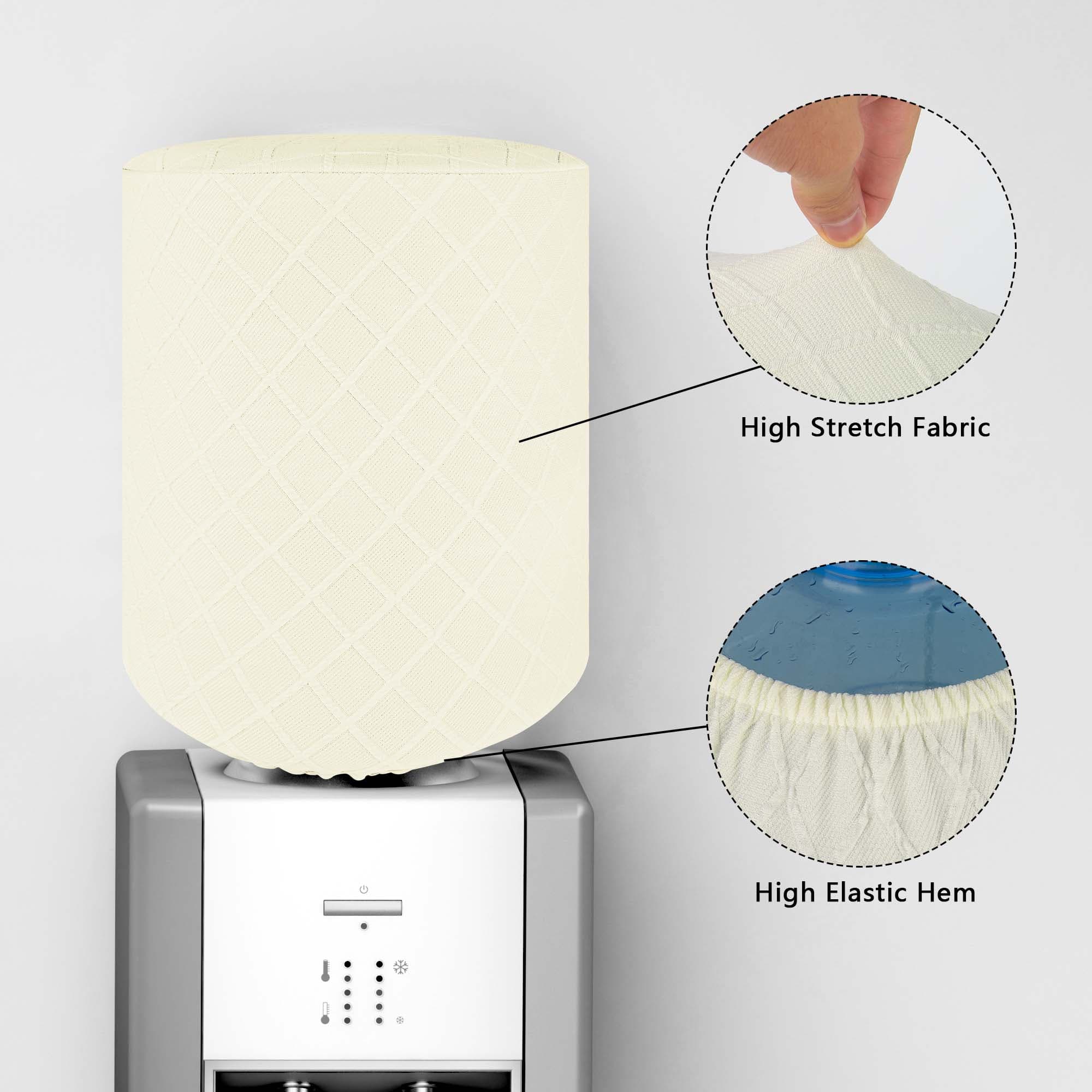 Kingshion Water Dispenser Barrel Cover for 5 Gallon Water Bottle, Elastic Fabric Argyle Bucket Decor Protector Cover, Reusable Furniture Standard Protector, Beige - 2