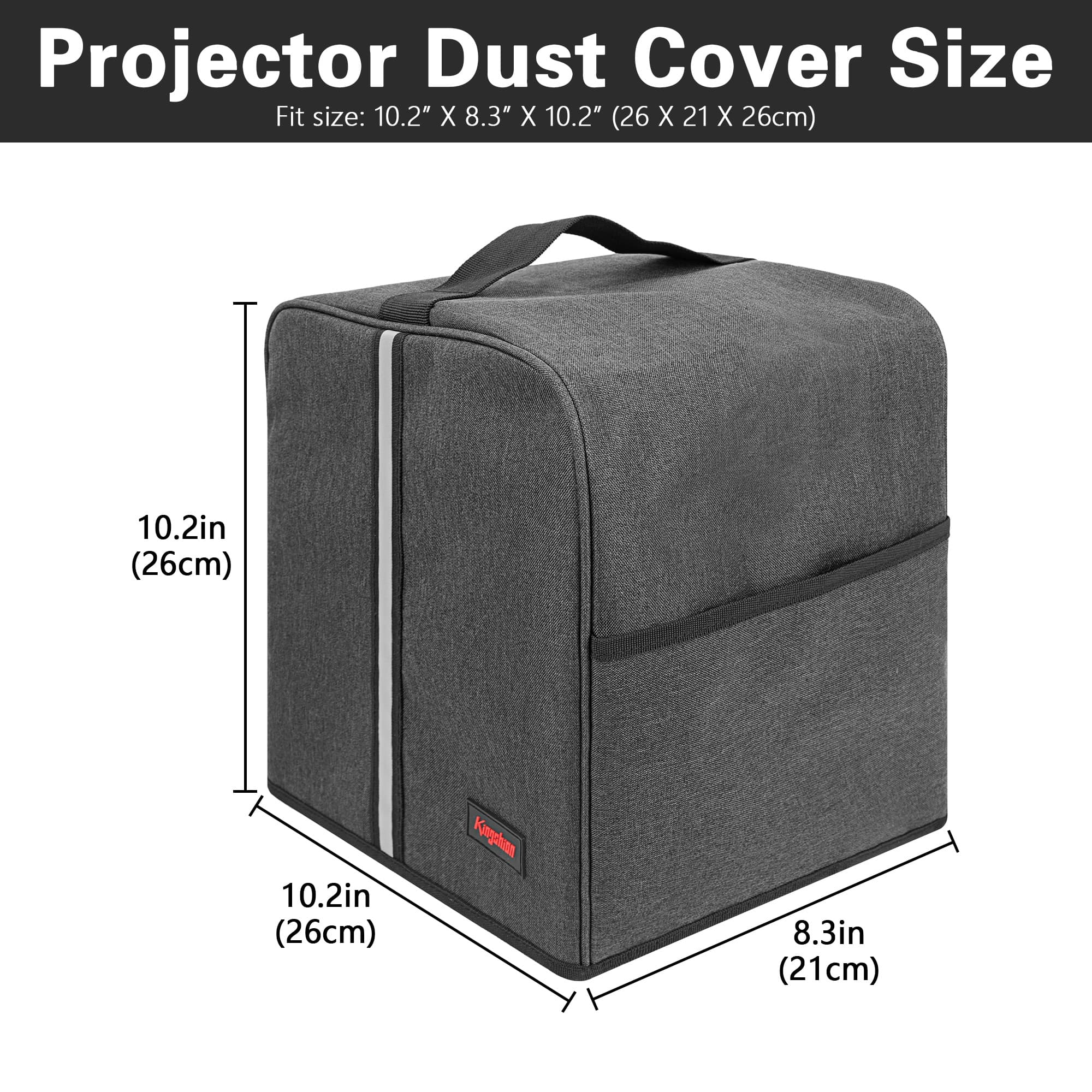 Kingshion Projector Dust Cover for JMGO N1 Pro/N1 Ultra, Waterproof Projector Protector Case with Pocket for Accessories-Dark Gray - 1