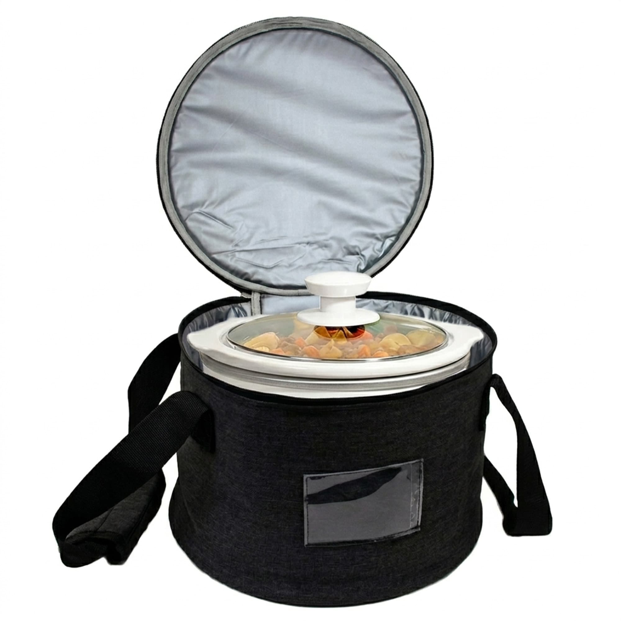 Kingshion Round Insulated Thermal Pie Carrier Slow Cooker Bag,Reusable Insulated Cake Carriers Casserole Carrier Cooler Bags for Potluck,Picnics,Collapsible Lunch bag for Delivery