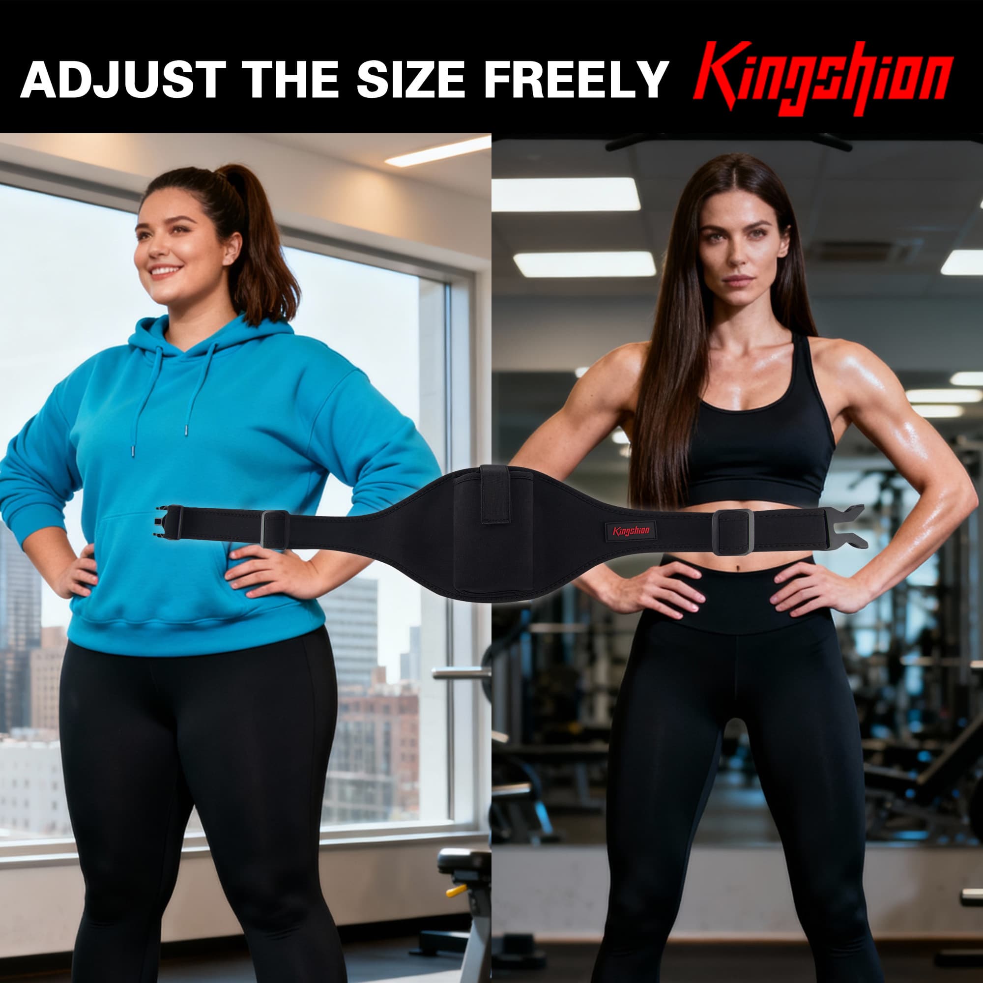 Mic Belt for Fitness Instructors - Black Neoprene Portable Mic Holder, Waterproof & Adjustable Length Microphone Waist Belt - 3