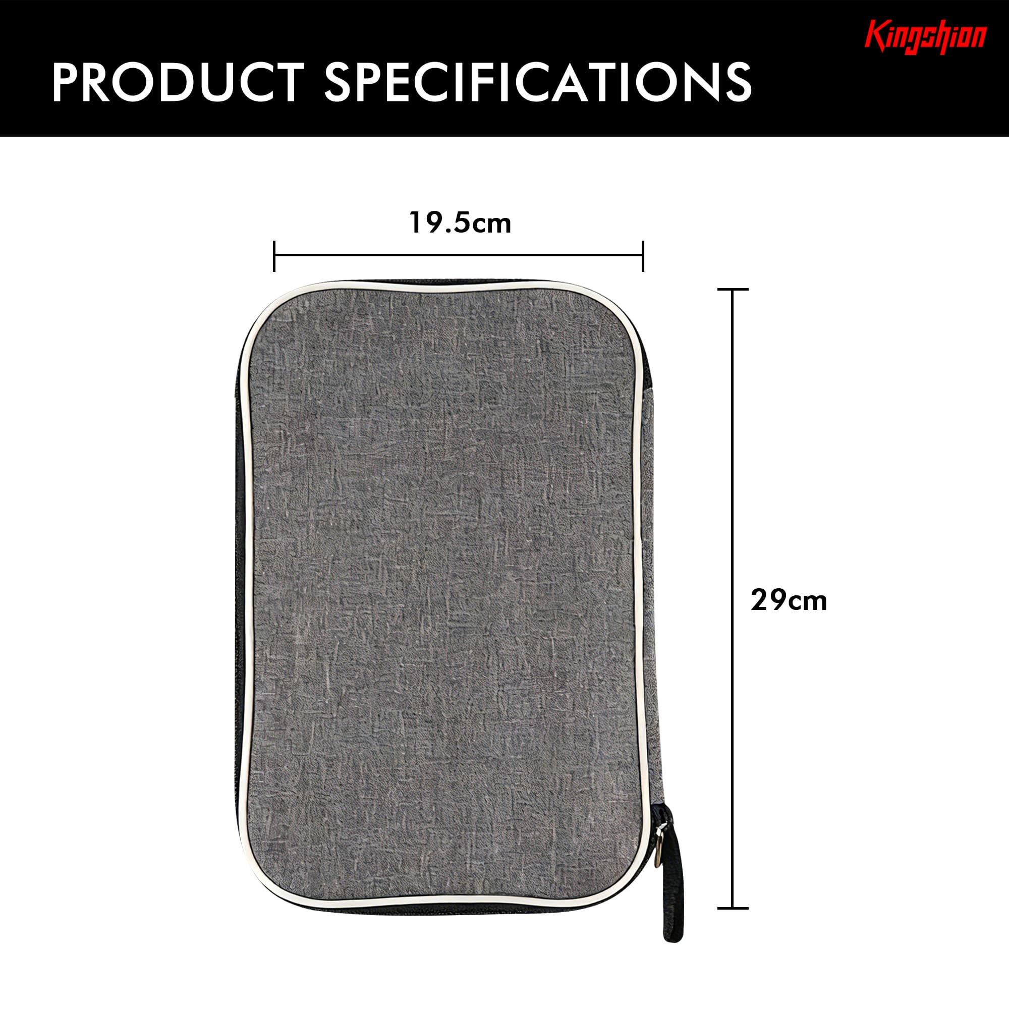 Ping Pong Paddle Case, Portable Table Tennis Racket Storage Bag with Zipper Closure, Fabric Protective Cover for 2 Rackets & Balls - Lightweight Travel Organizer (Gray) - 1