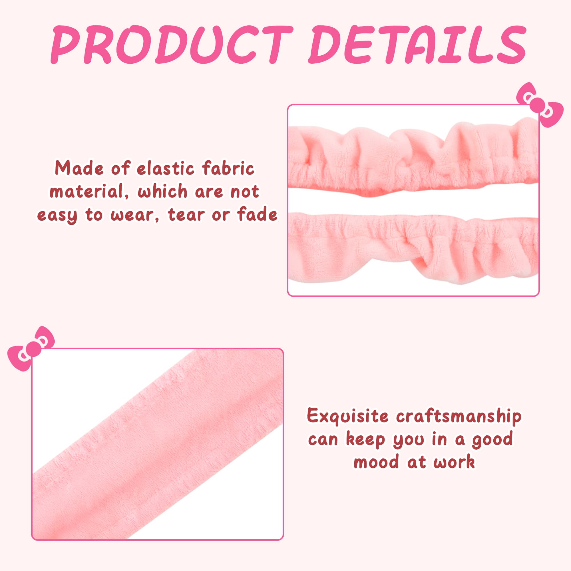 22"-27" Lovely Cute Computer Monitor Cover with Cat Ear Design, Kawaii Display Dust Cover with Furry Design, Elastic Dustproof, Suitable for PC, Tablet, TV, LCD (Pink) - 3