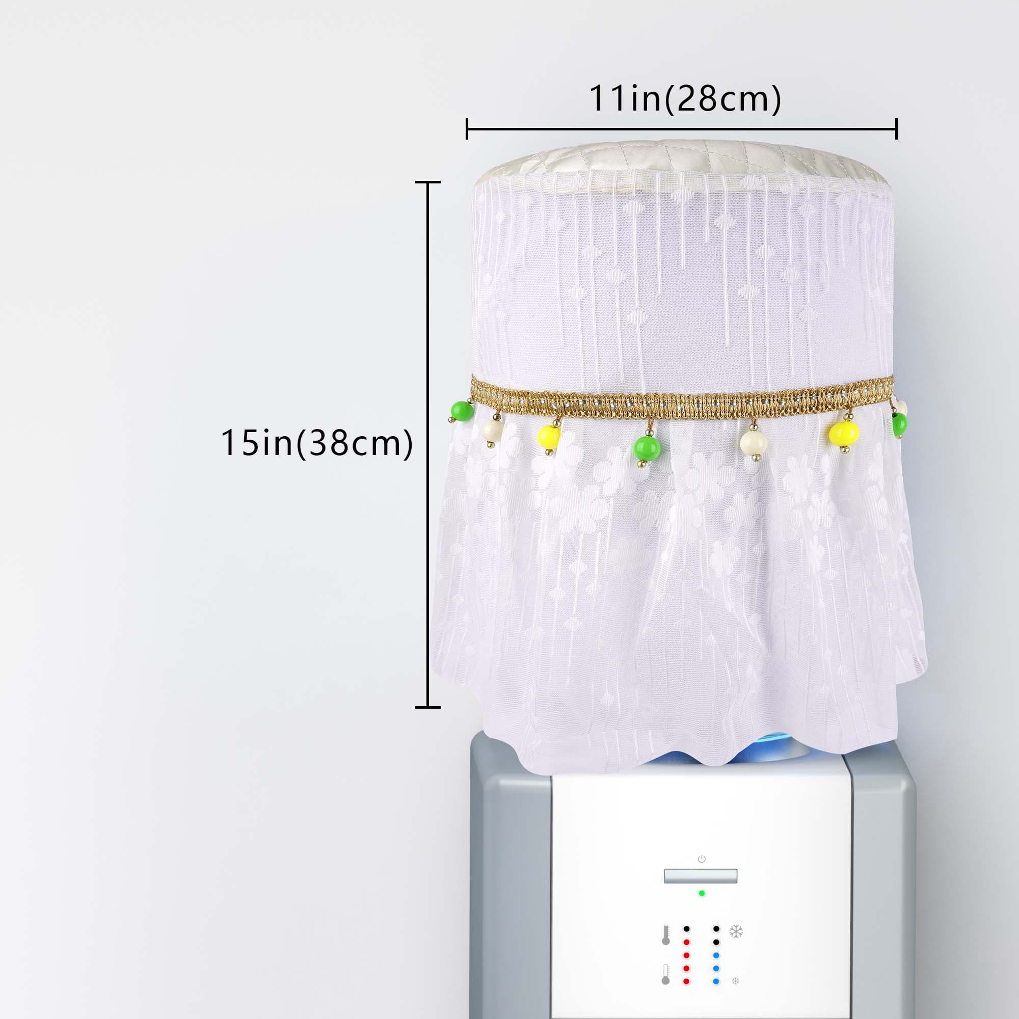 Kingshion 5 Gallon Water Dispenser Barrel Dust Cover,  Lace Style with Decorative Dust Cover for Water Cooler,Pendant Reusable Water Dispenser Bottle Protective Covers for Home Office-Yellow - 1