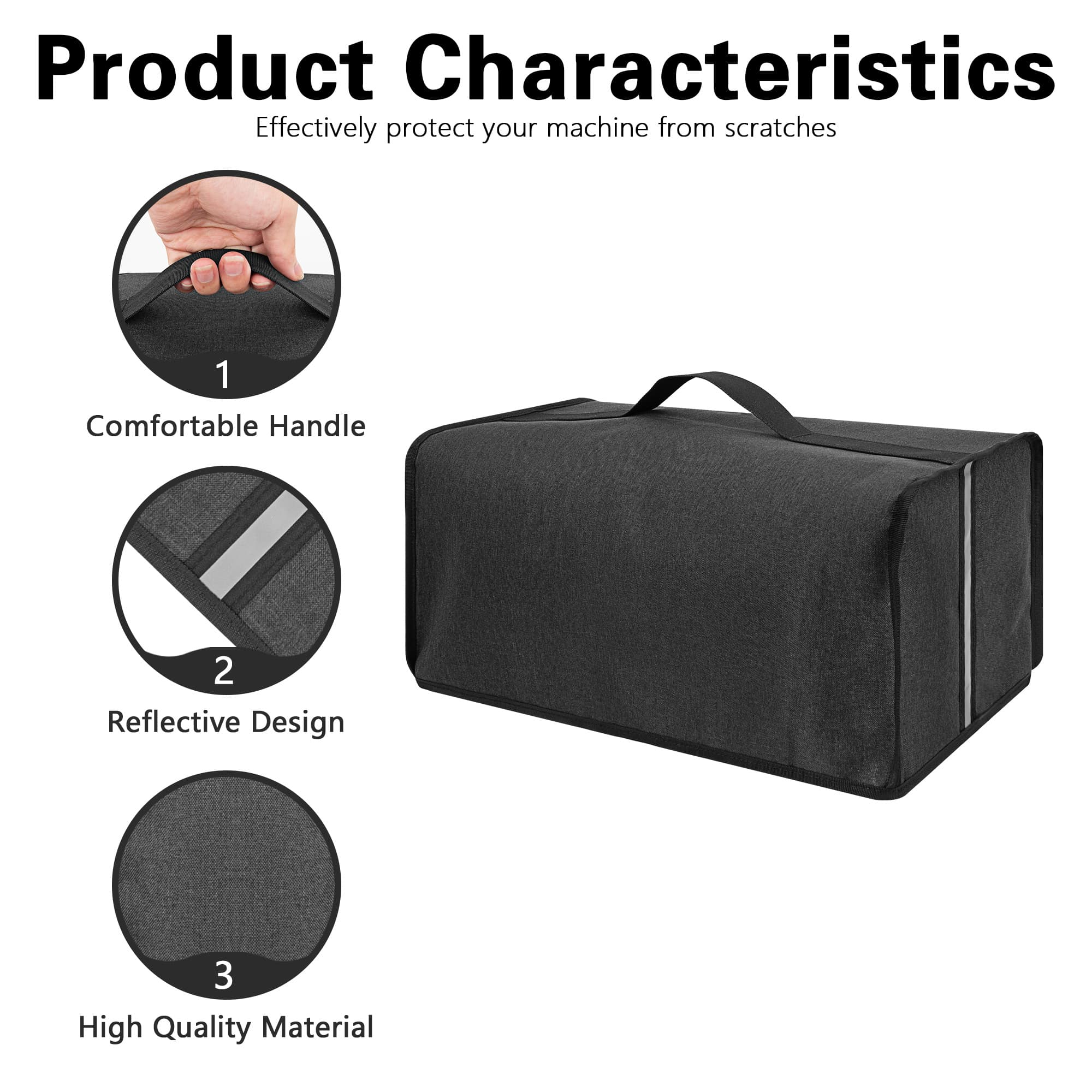 Toaster Cover Compatible with Mueller UltraToast 4 Slice MT-110ss/Elite Gourmet ECT-3100 Long Slot 4 Slice Toaster,Waterproof Heatproofant Dustproof Protective Case Heavy Duty Cover-Dark Grey - 2