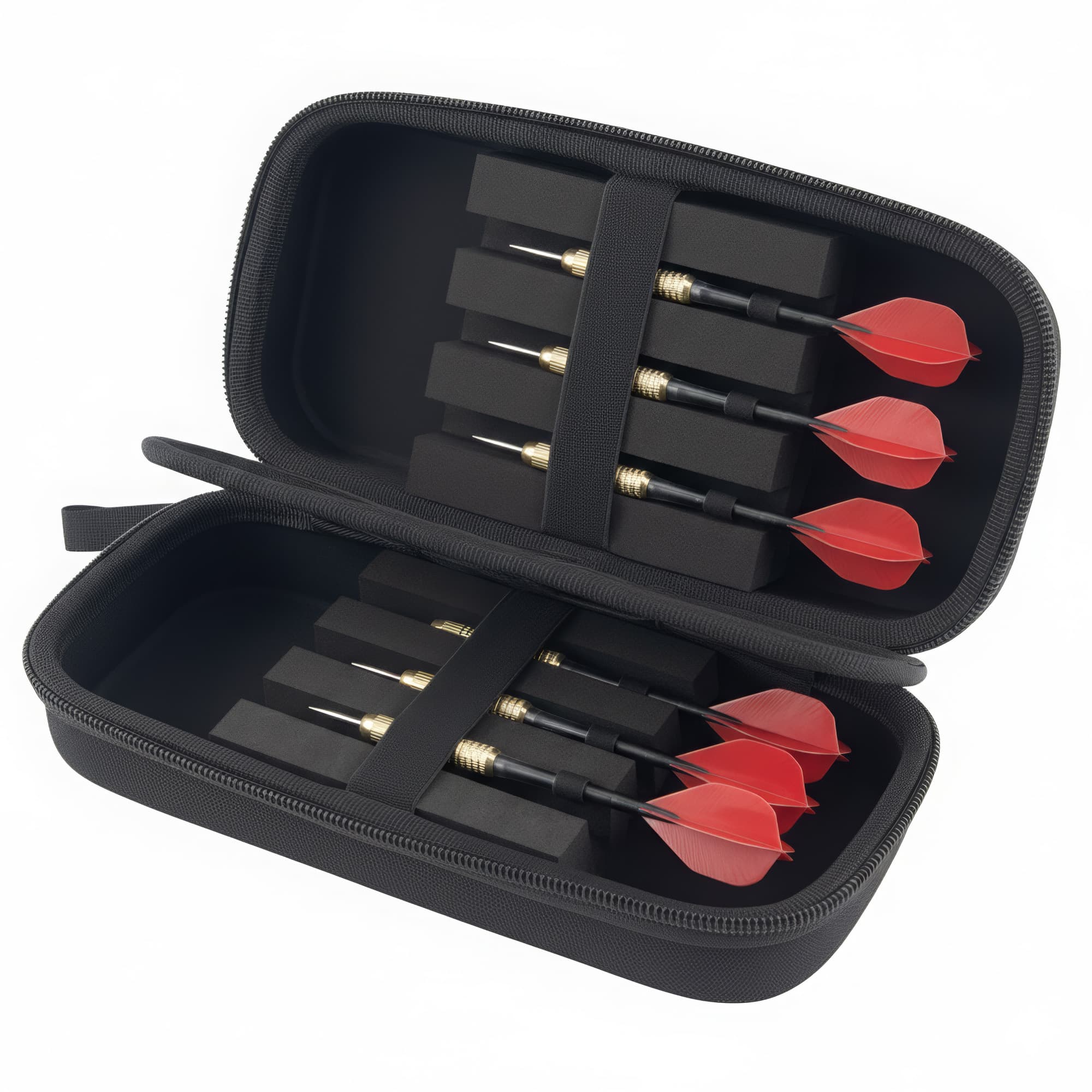 Dart Case for 6 Steel Tip Darts and 3 Flights, Hard Shell Storage Box with Foam Insert and Zipper, Portable Dart Holder for Travel and Competition