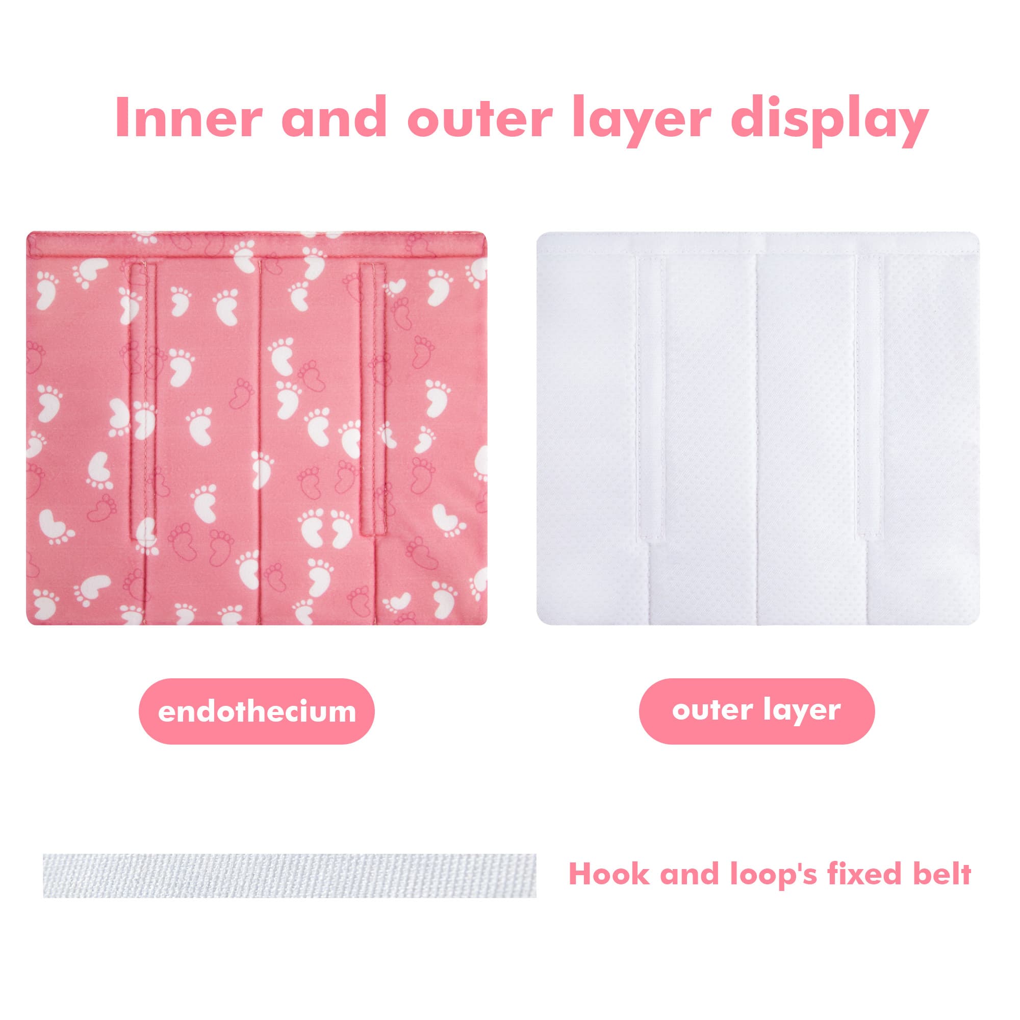 4Pcs Bunk Bed Ladder Pads, 30 x 25cm Bunk Ladder Cover with 8 Adjustable Straps, Comfortable Step Pads for Loft Bed, Suitable for Safe and Comfortable Climbing, Pink Foot - 4
