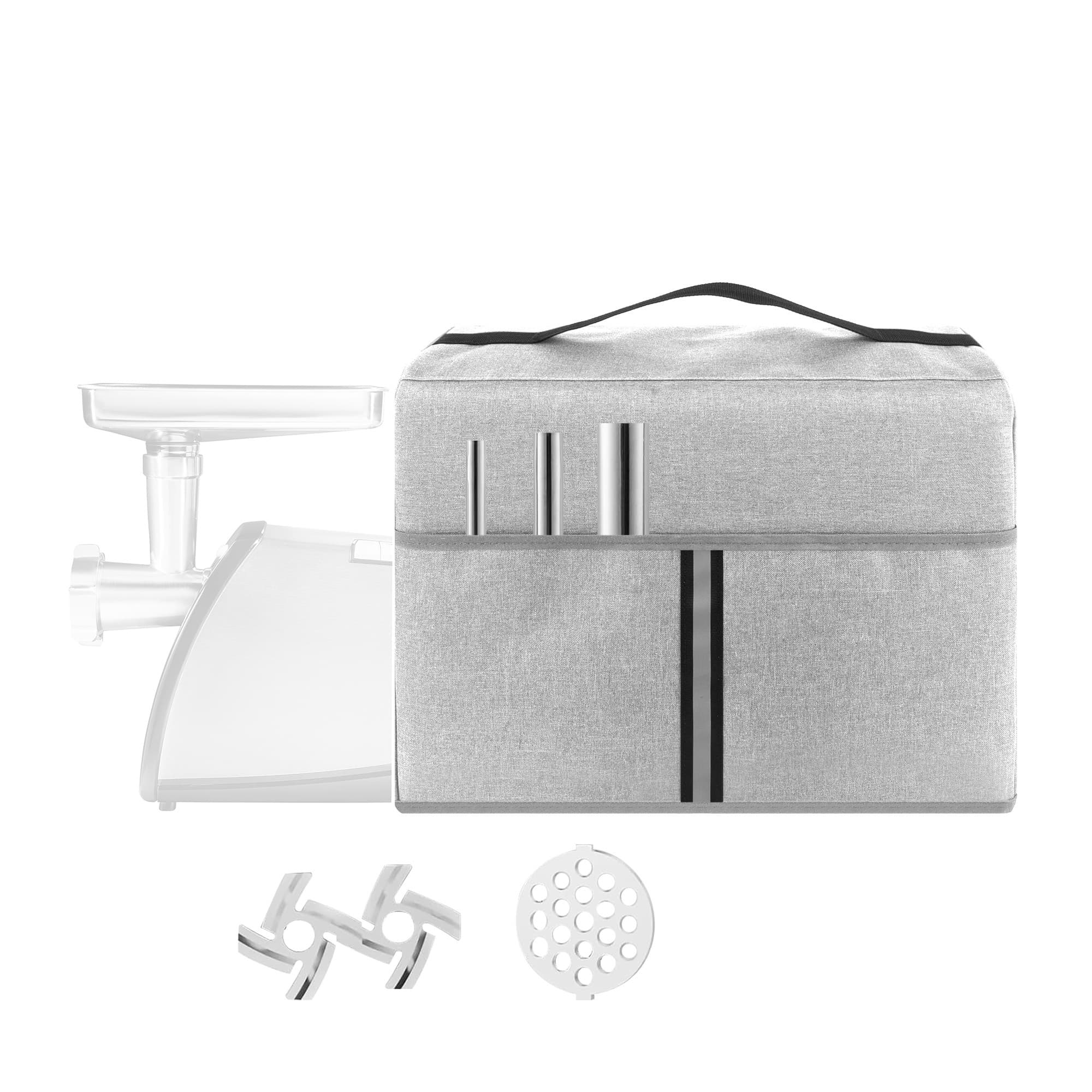 Kingshion Electric Meat Grinder Dust Cover, Heavy Duty Meat Mincer Dust Cover, Sausage Stuffer Maker Dust Cover, Food Grinder Dust Cover, Compatible with Most Electric Mixers - Light Gray