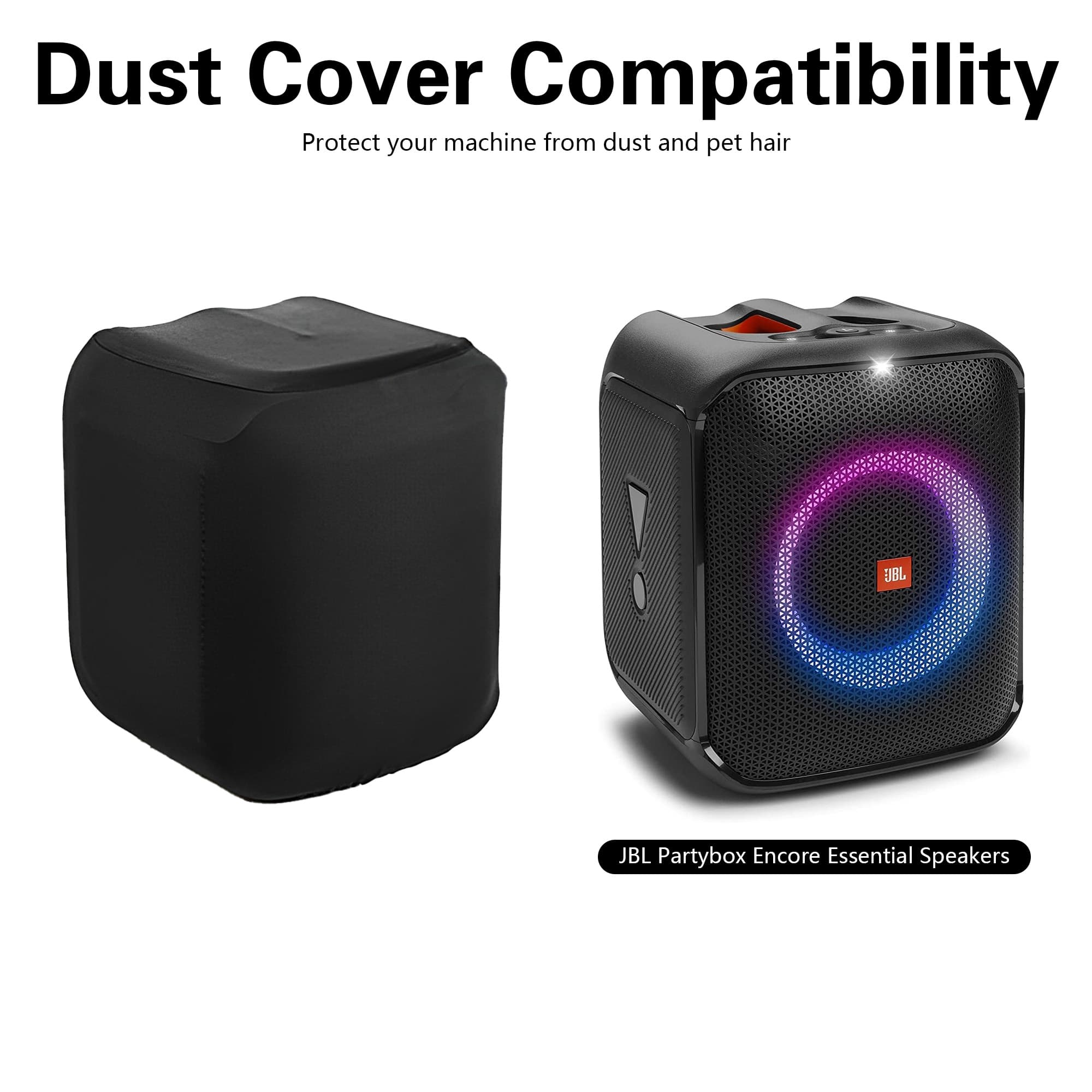 High-Elastic Sound Dust Cover Compatible with Party Box Encore Essential Speaker,Stretchable Speaker Case Protective Dust Cover - Black - 3
