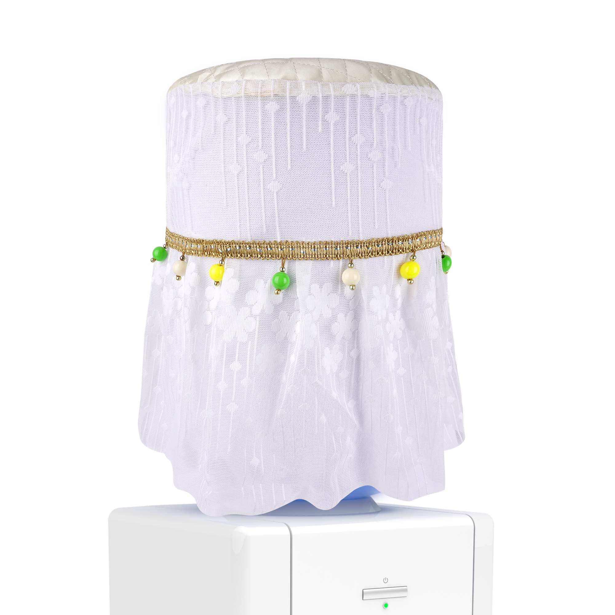 Kingshion 5 Gallon Water Dispenser Barrel Dust Cover,  Lace Style with Decorative Dust Cover for Water Cooler,Pendant Reusable Water Dispenser Bottle Protective Covers for Home Office-Yellow