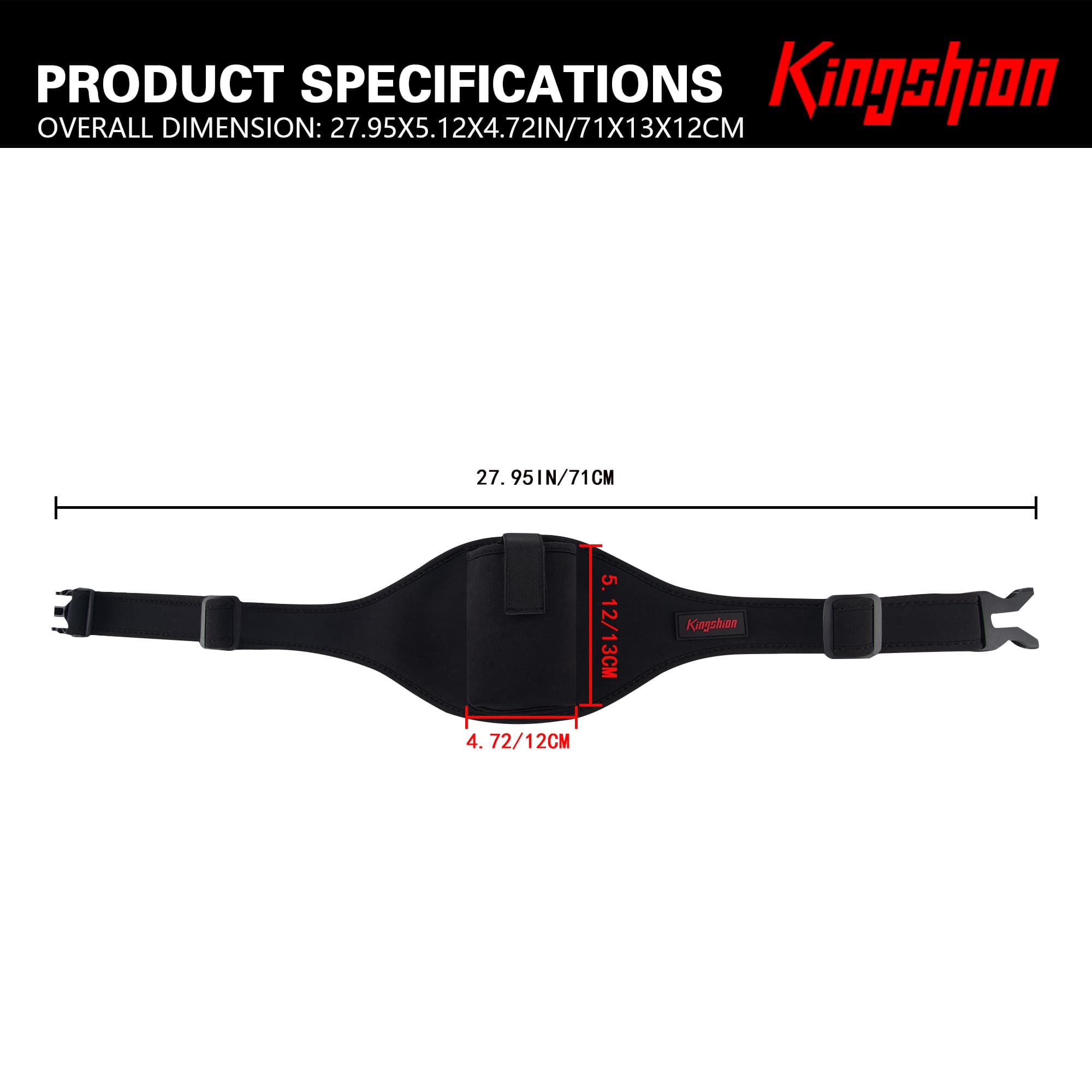 Mic Belt for Fitness Instructors - Black Neoprene Portable Mic Holder, Waterproof & Adjustable Length Microphone Waist Belt - 1