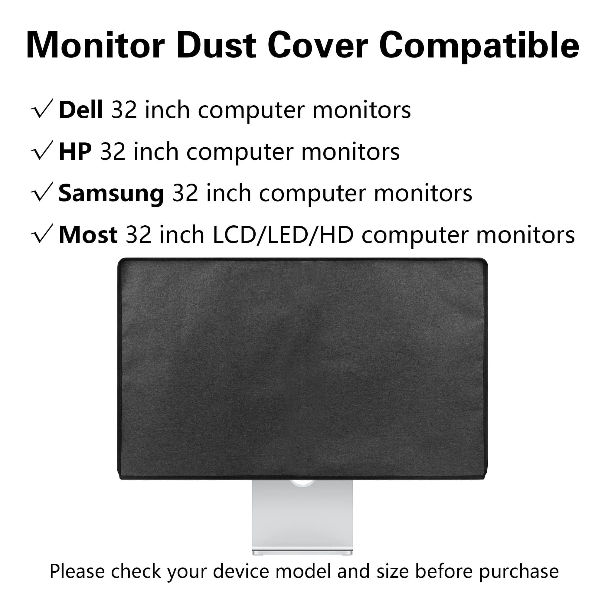 Kingshion Monitor Dust Cover 32 inch Dustproof LCD, LED, HD Panel Case Compatible with 32 inch Samsung, HP, Dell, Smart Monitor Dust Cover Computer Screen Protector,PC,Desktop and TV- Dark Grey - 3