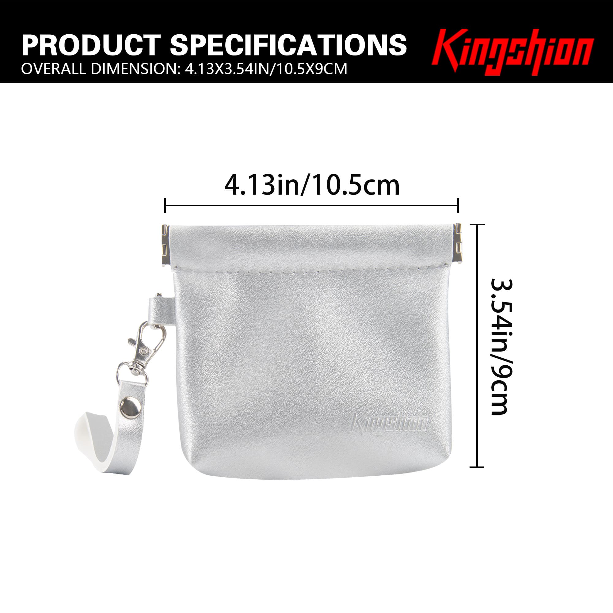 Snap Button Closure Pouch, 4.1 in Storage Organizer with Detachable Wrist Strap & 12 Constellation Badges - Self-closing Multipurpose Bag for Cosmetics, Lipstick, Earbuds, Change, Jewelry (Light Gray) - 1