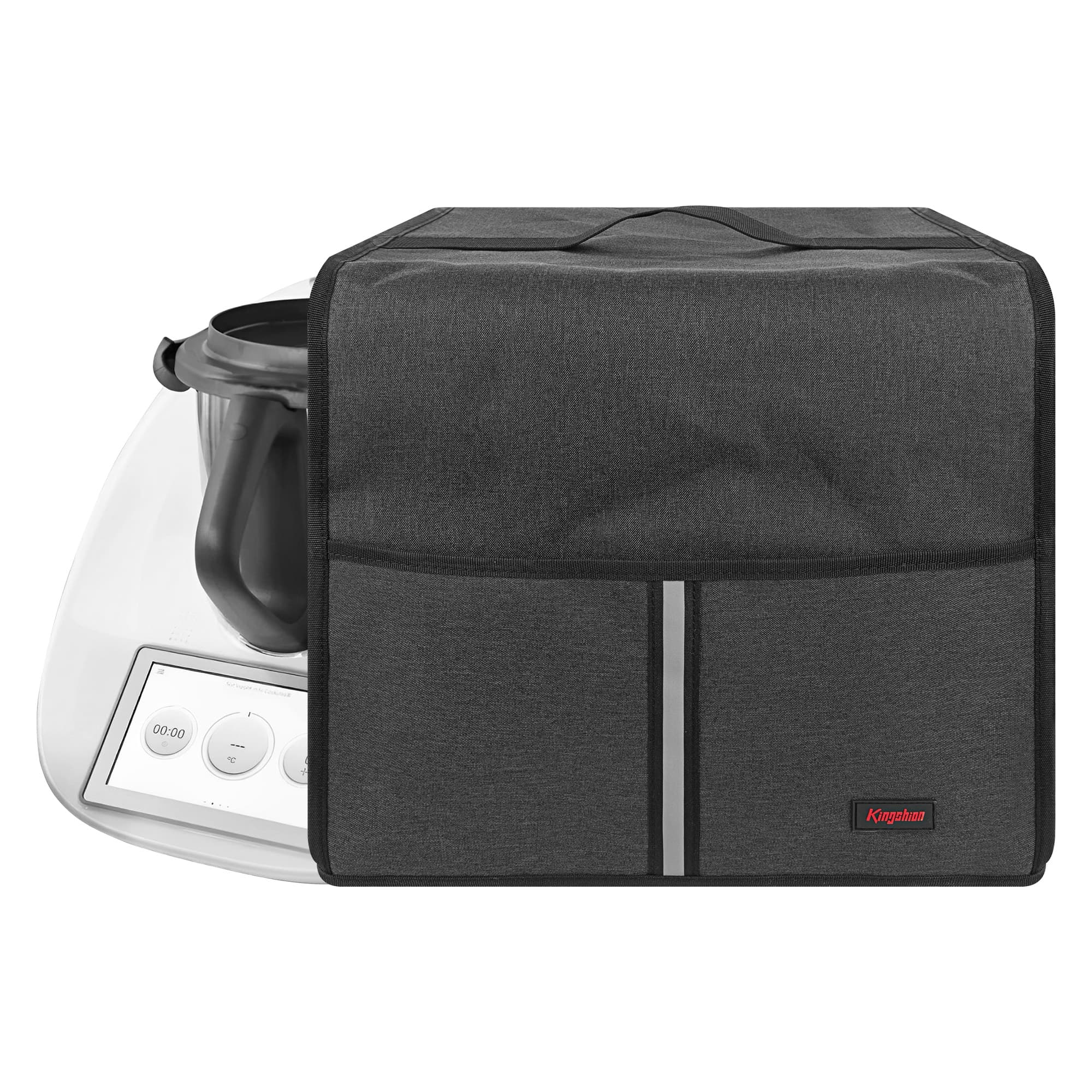 Thermomix-Staubschutz, kompatibel mit Thermomix TM6/TM5/TM31, wasserdichter, gepolsterter Oxford-Stoffbezug, Staubschutz für Küchenmixer, Dunkelgrau