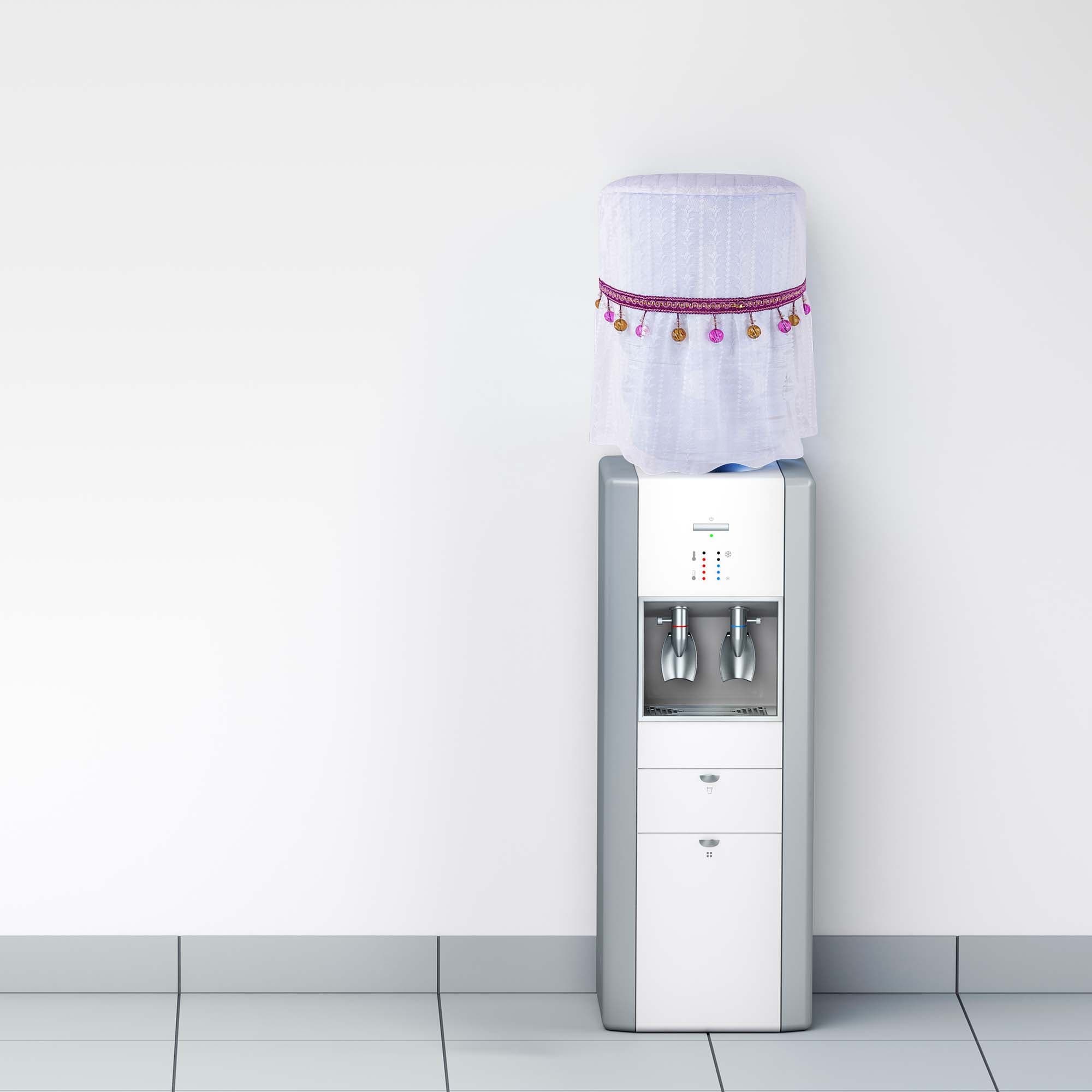 Kingshion 5 Gallon Water Dispenser Barrel Dust Cover,  Lace Style with Decorative Dust Cover for Water Cooler,Pendant Reusable Water Dispenser Bottle Protective Covers for Home Office-Purple - 5