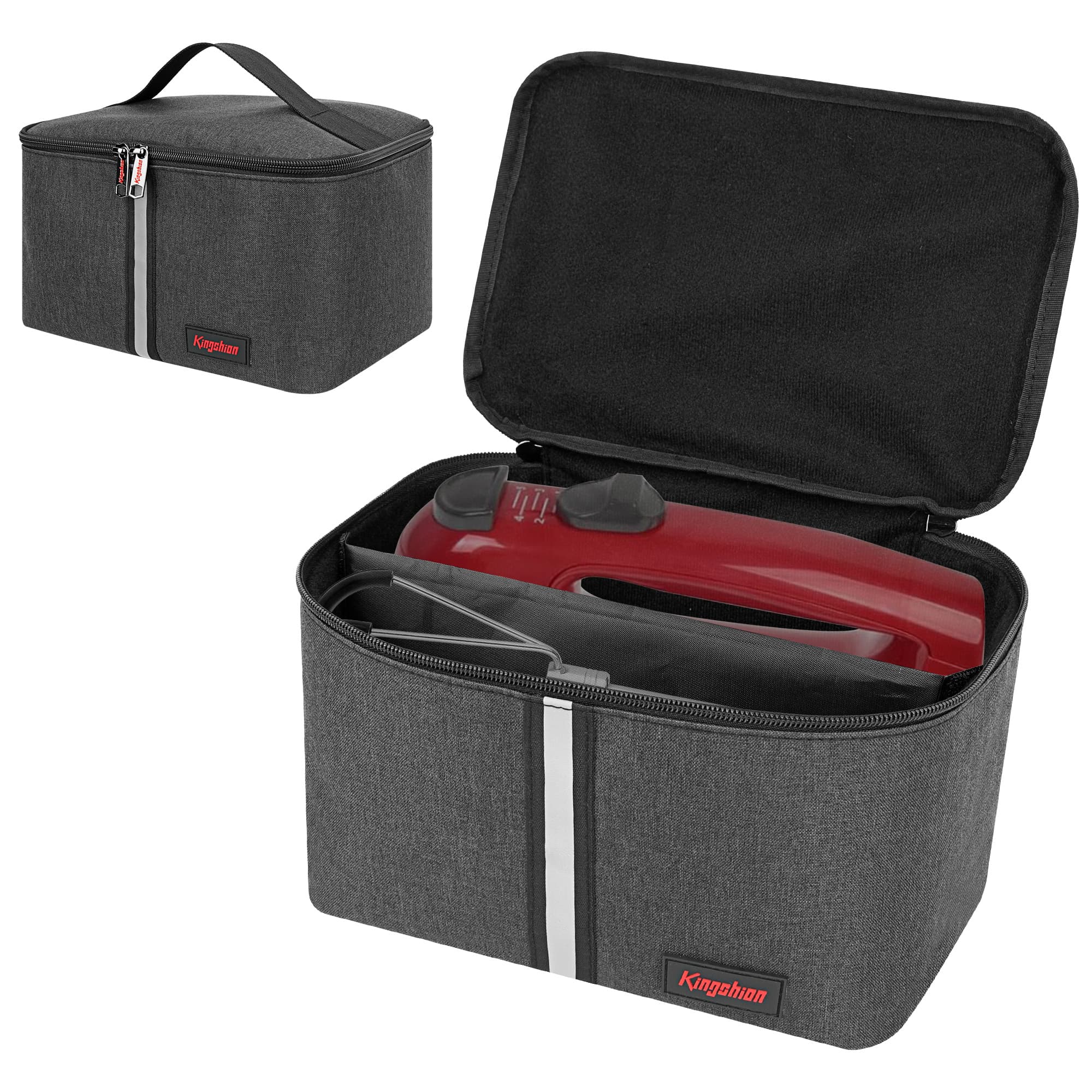 Kingshion Hand Mixer Carrying bag for KitchenAid Mixers - Compatible with 5/6/7/9 Ultra Power Speed Models, Travel Storage Box with Handle for Mixer Accessories (Case Only)-Dark Gray